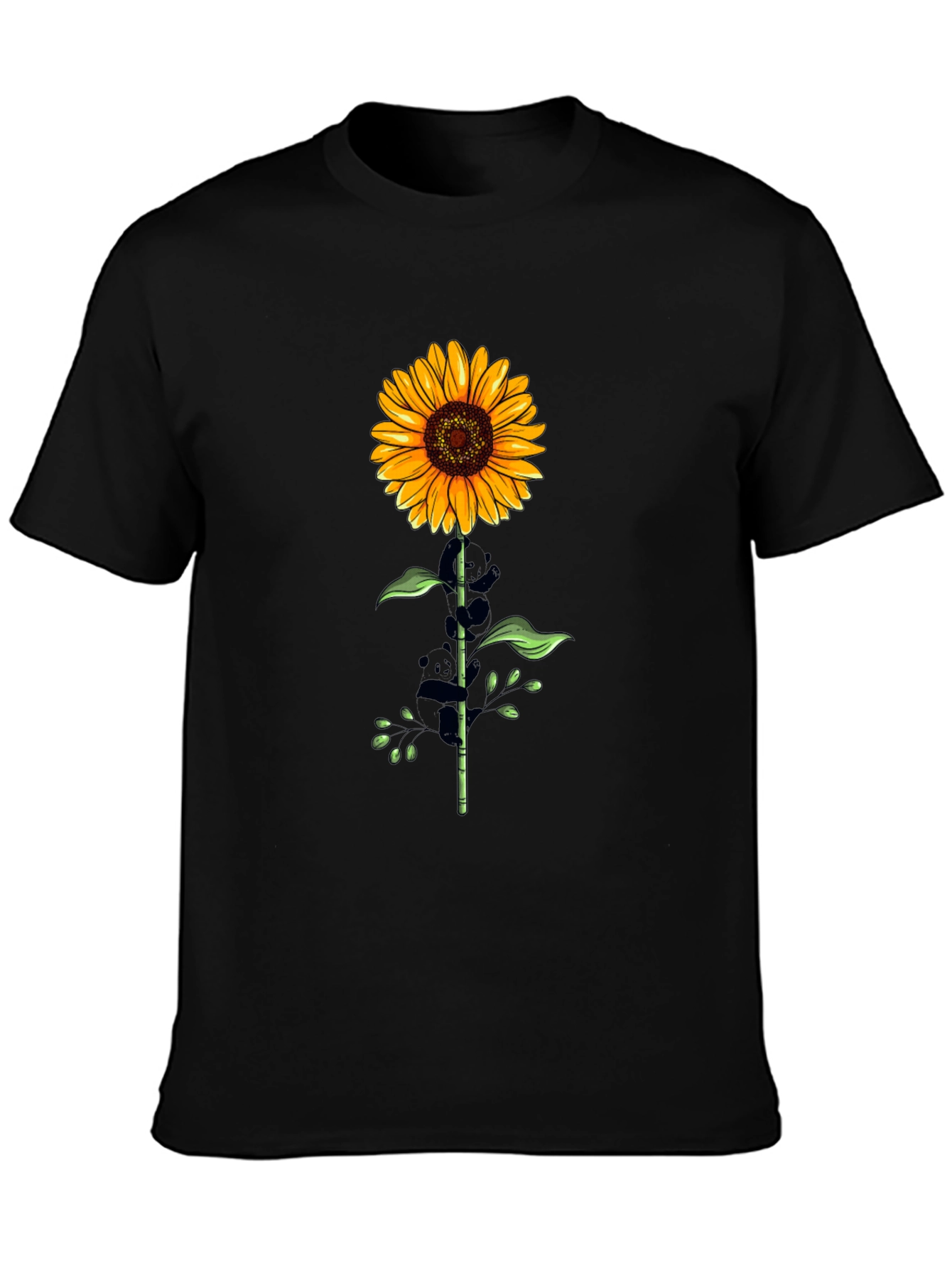 Sunflower Graphic Tee - Stylish Mens Black T-Shirt
