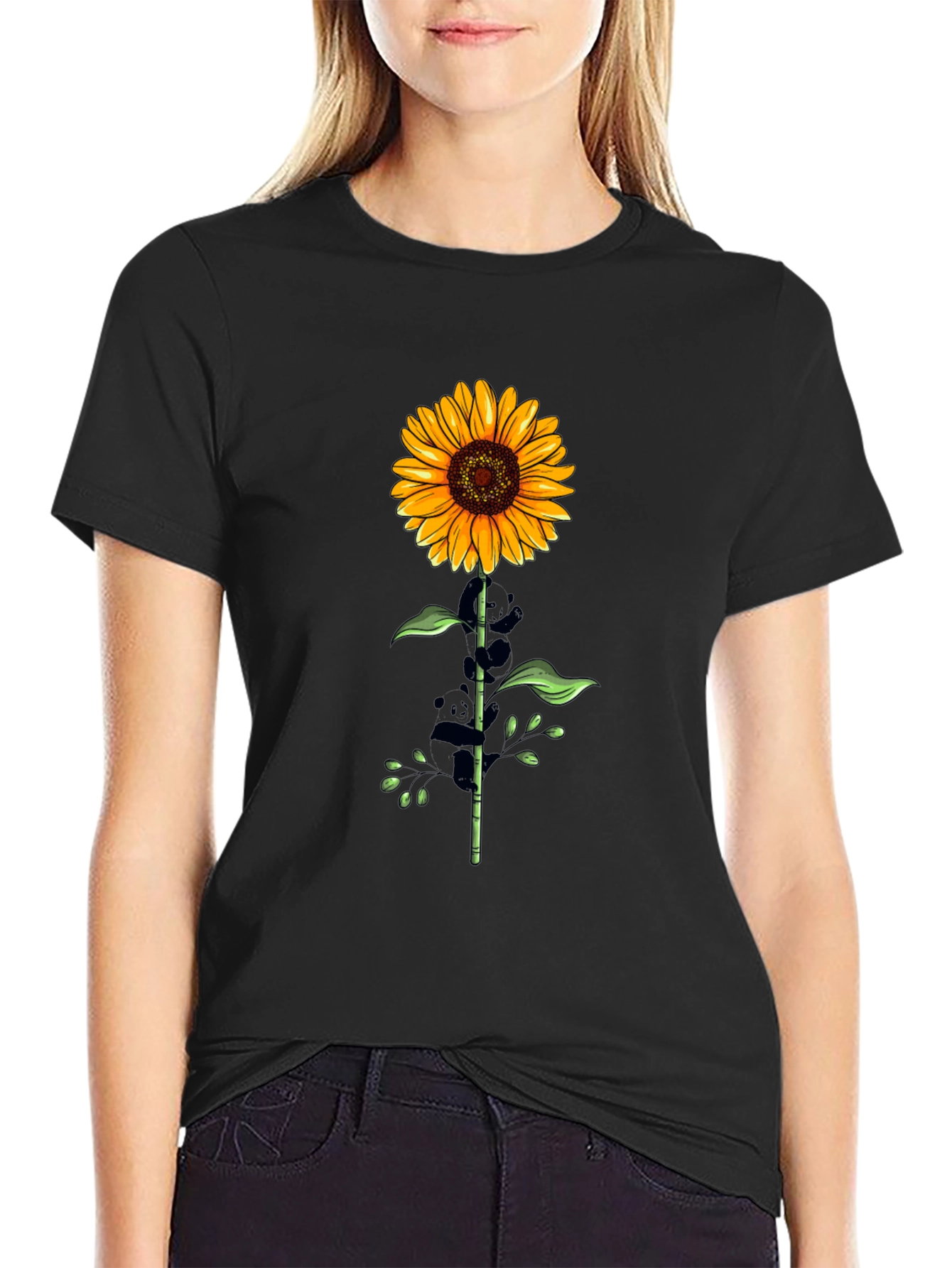 Sunflower Graphic Tee - Stylish Mens Black T-Shirt