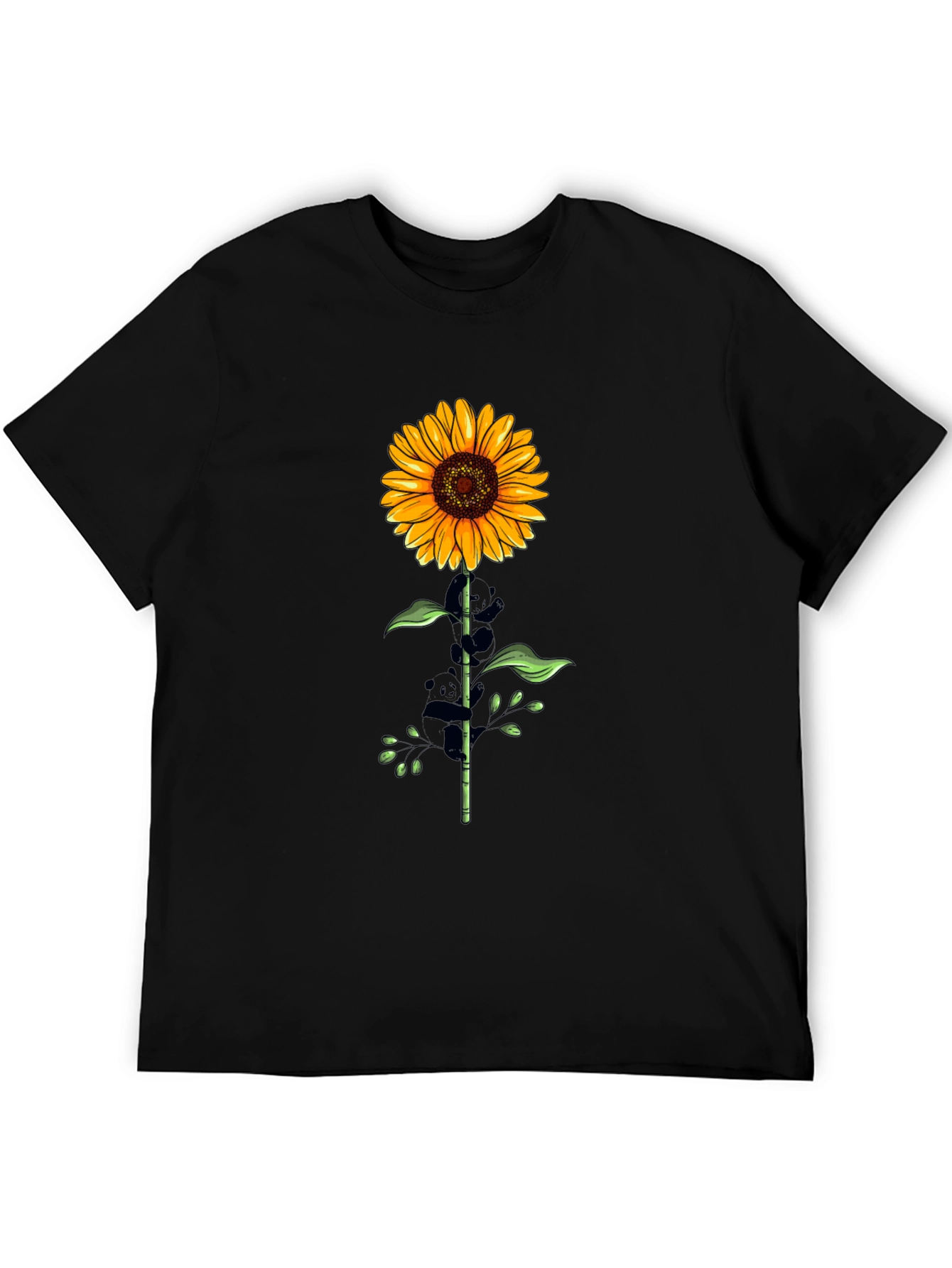 Sunflower Graphic Tee - Stylish Mens Black T-Shirt