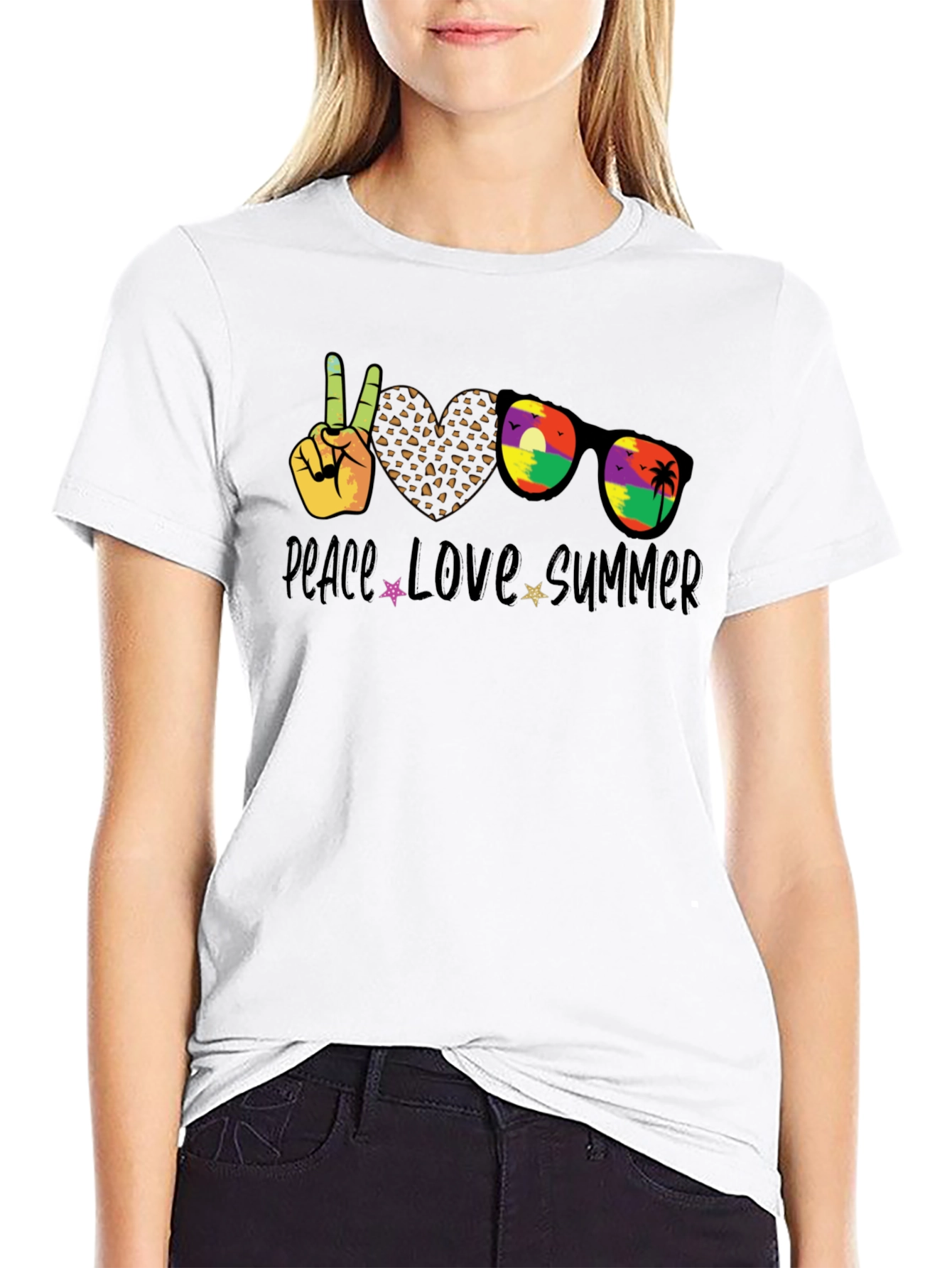 Peace Love Summer T-Shirt Unisex Casual Tee
