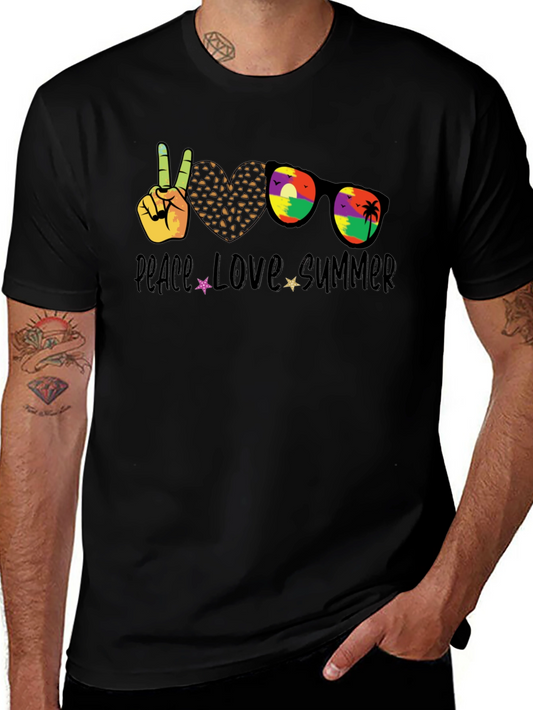 Peace Love Summer T-Shirt Unisex Casual Tee