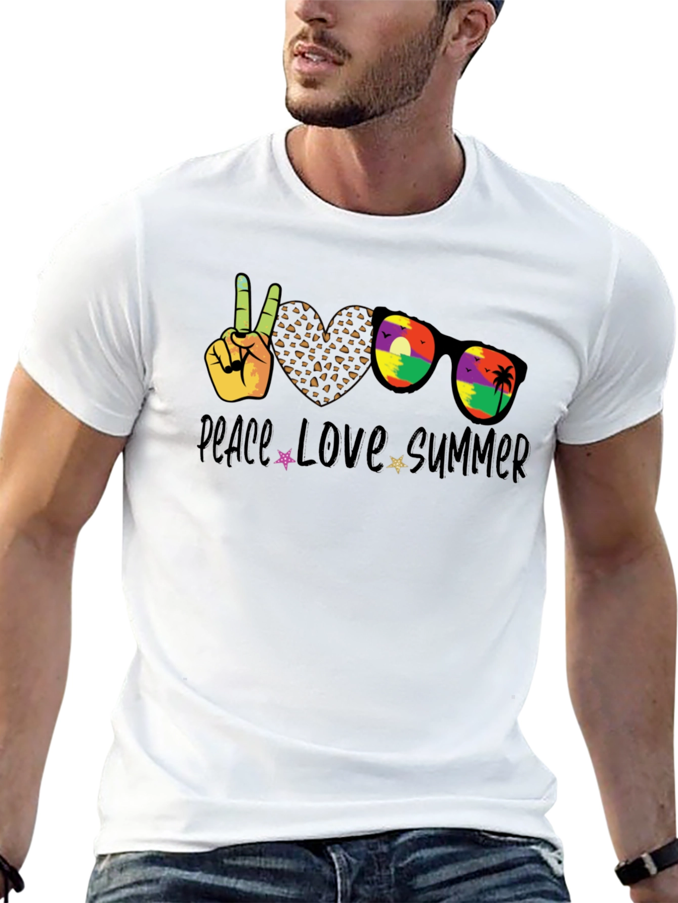 Peace Love Summer T-Shirt Unisex Casual Tee