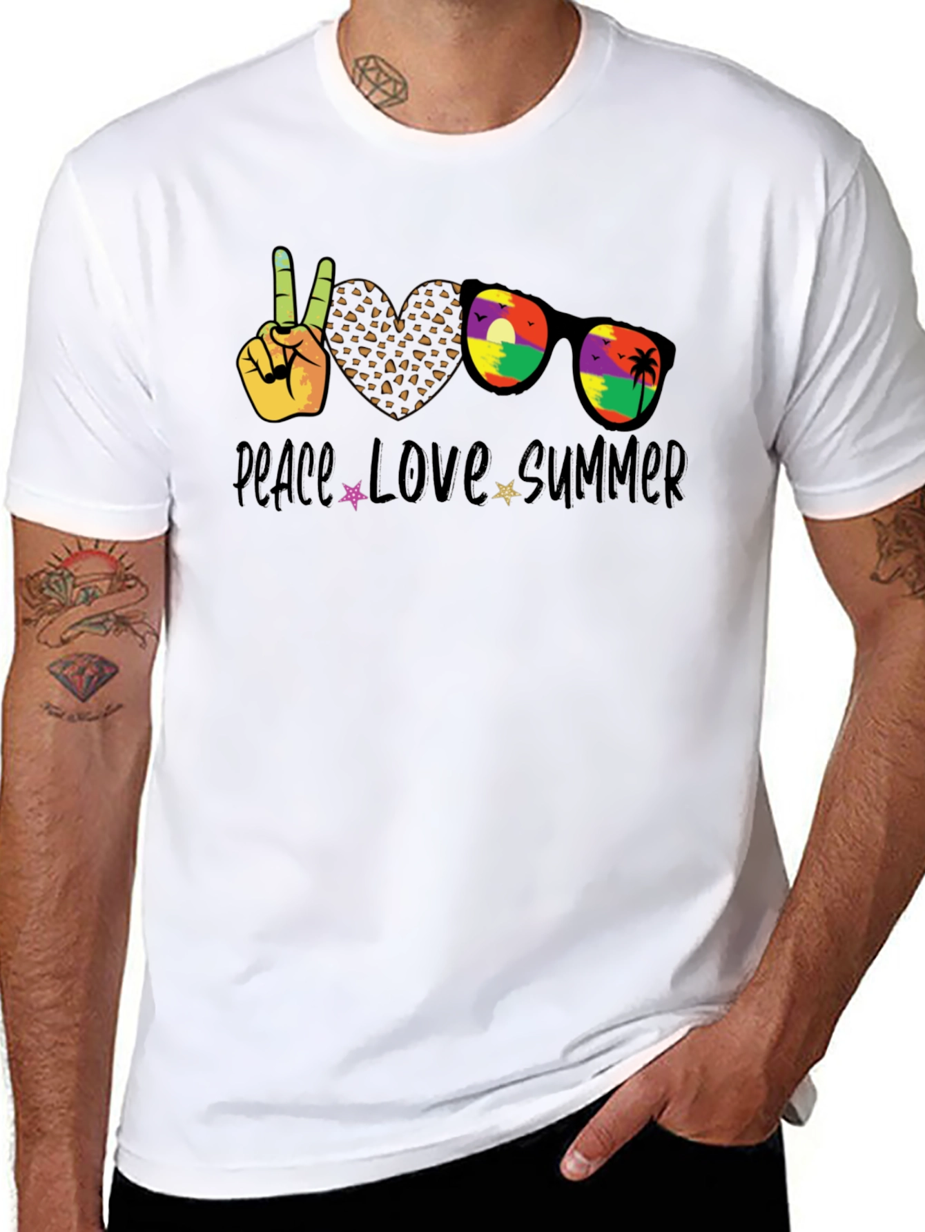 Peace Love Summer T-Shirt Unisex Casual Tee