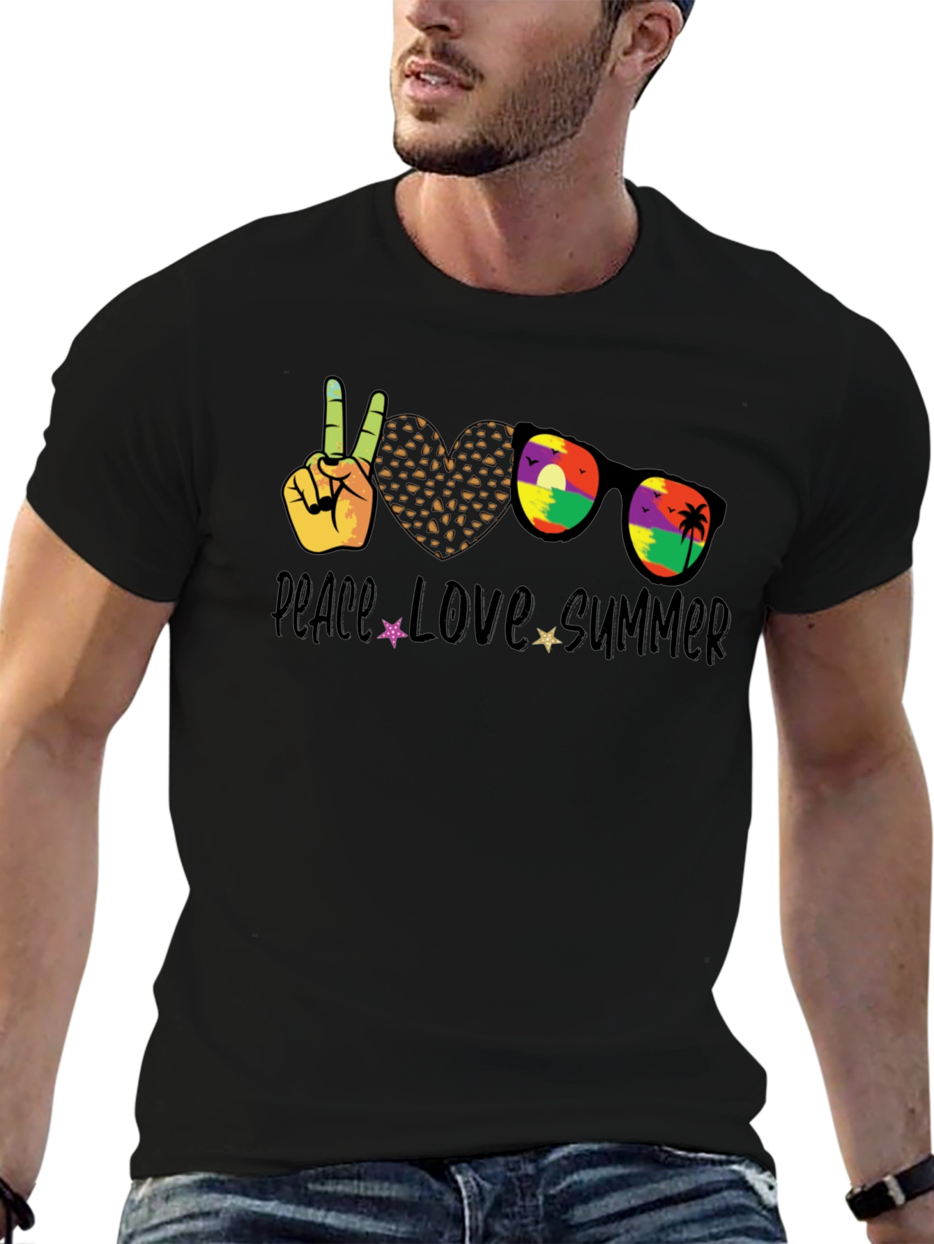 Peace Love Summer T-Shirt Unisex Casual Tee