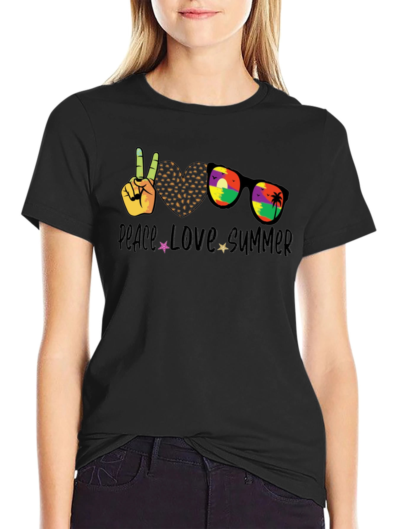 Peace Love Summer T-Shirt Unisex Casual Tee