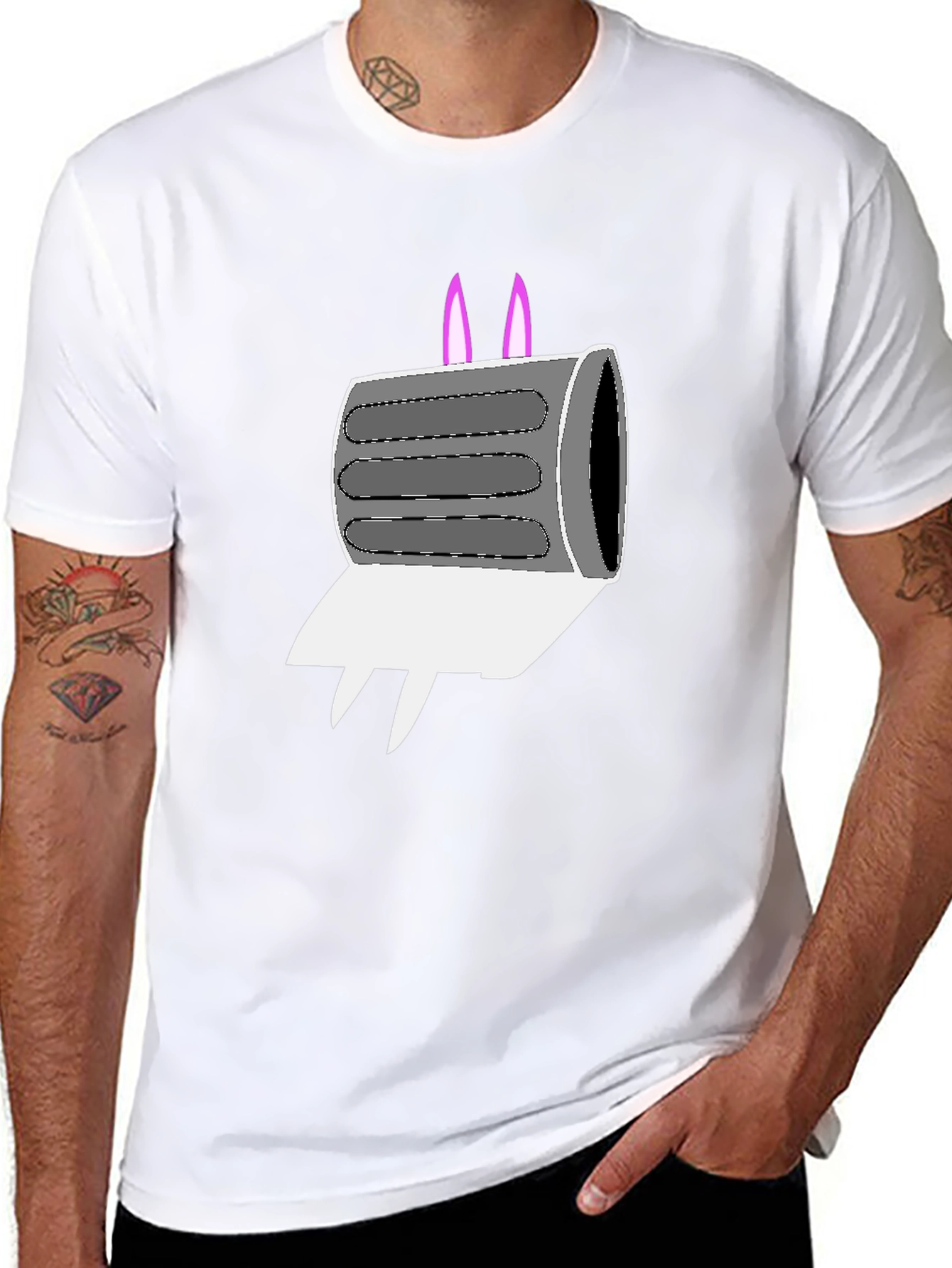 Cartoon Toaster Bunny Graphic Tee