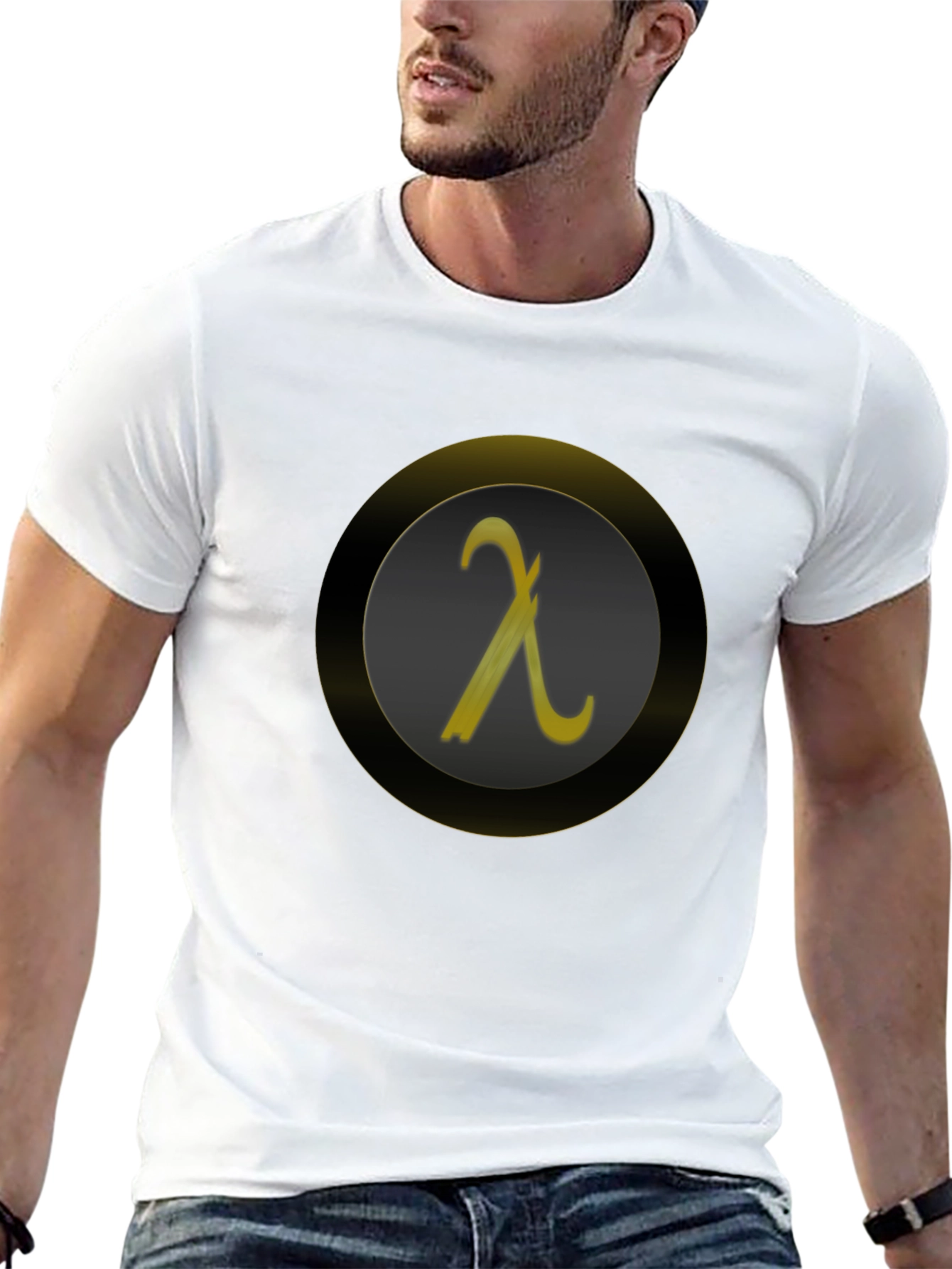 Lambda Symbol Graphic Tee - Black Casual Shirt