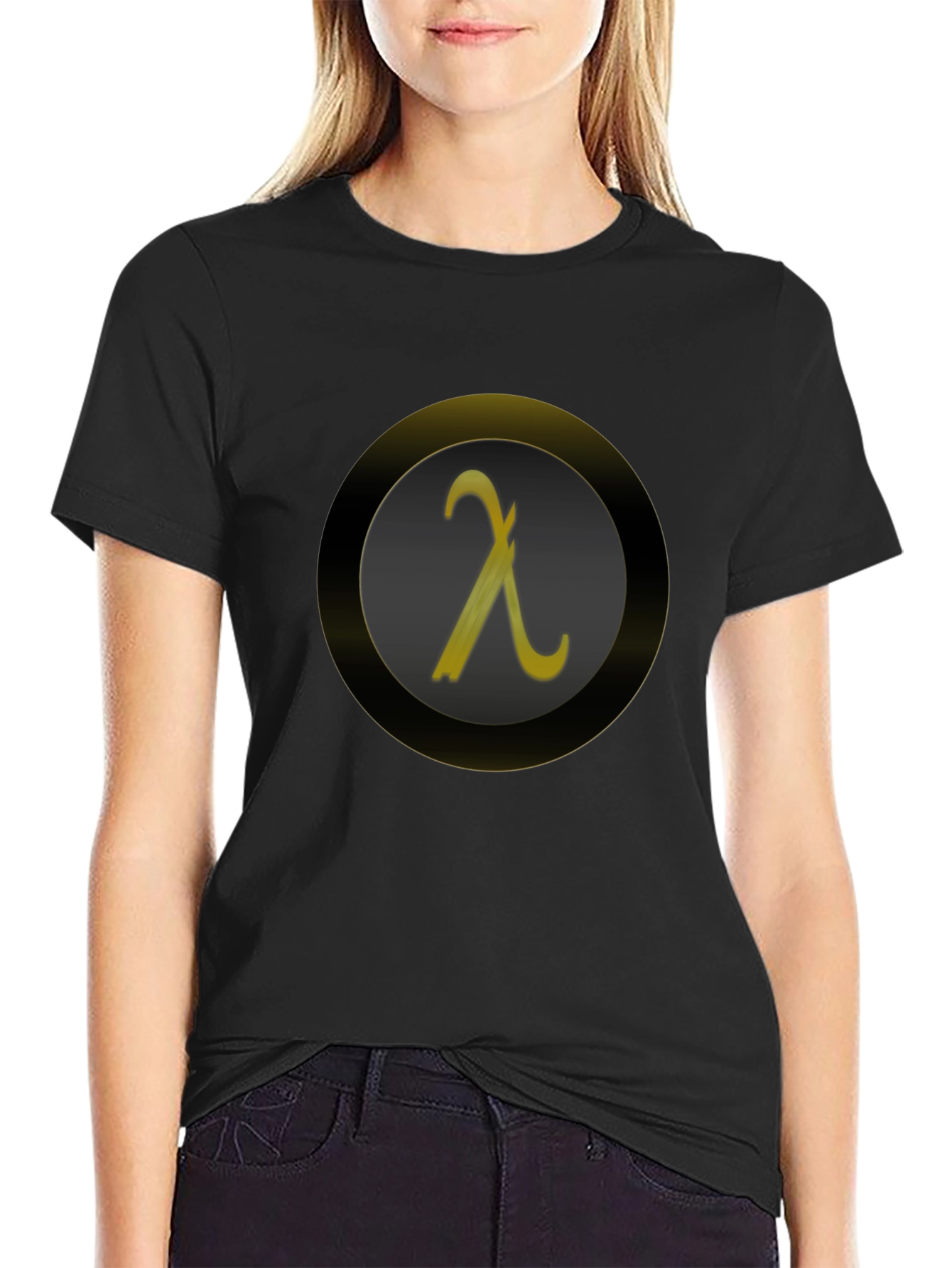 Lambda Symbol Graphic Tee - Black Casual Shirt