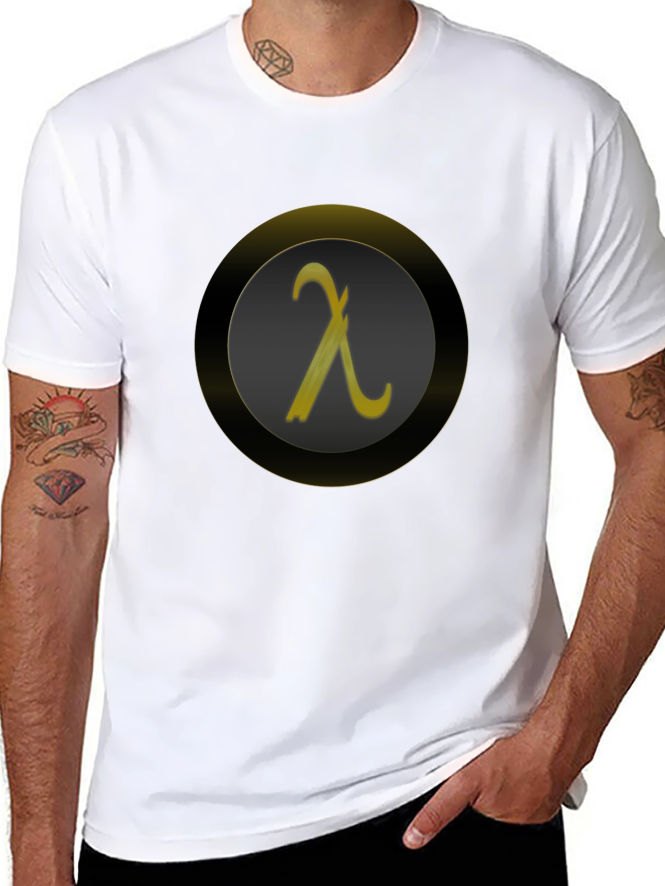 Lambda Symbol Graphic Tee - Black Casual Shirt