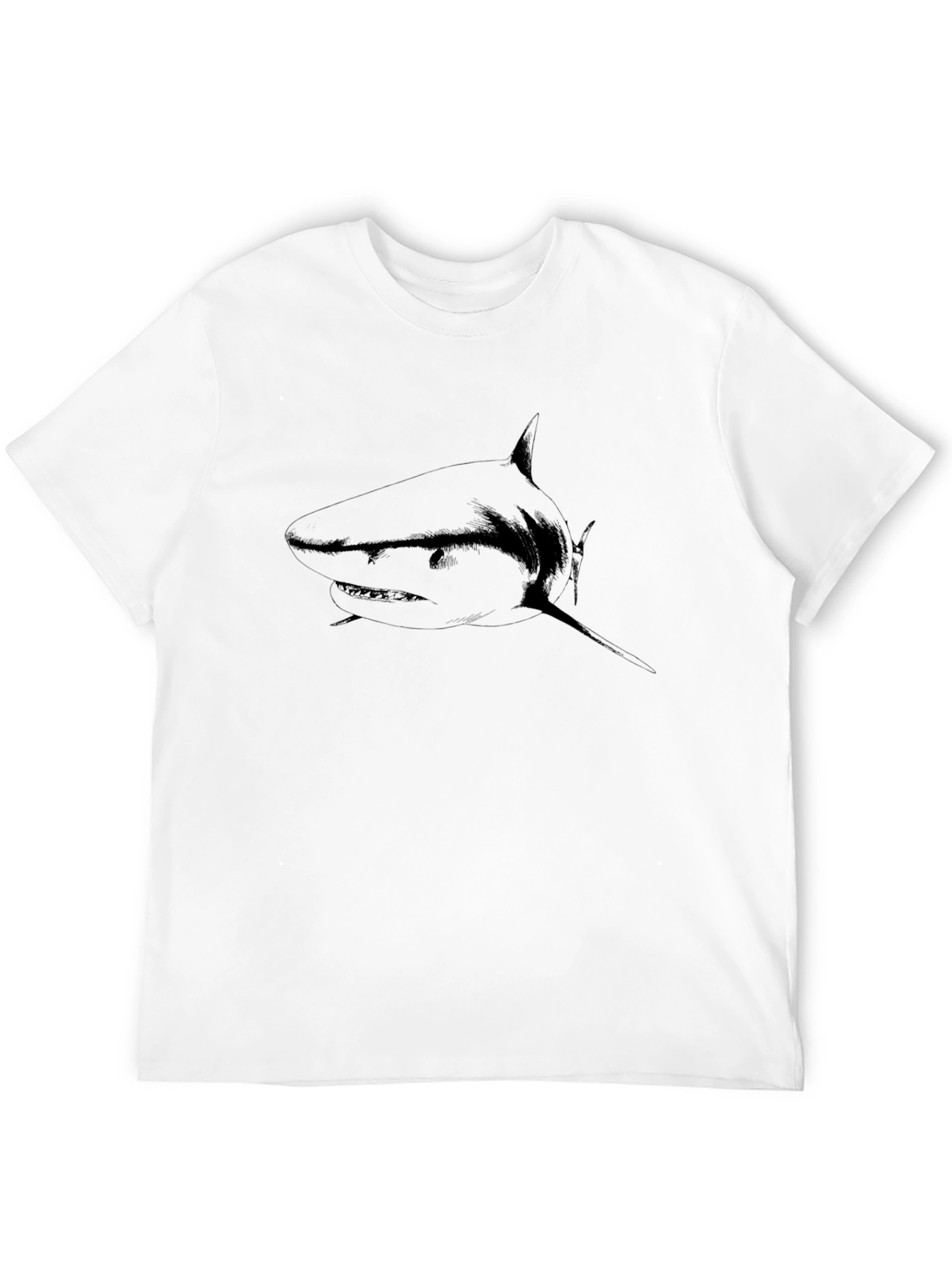 Mens Black Shark Graphic Tee - Stylish Casual Wear