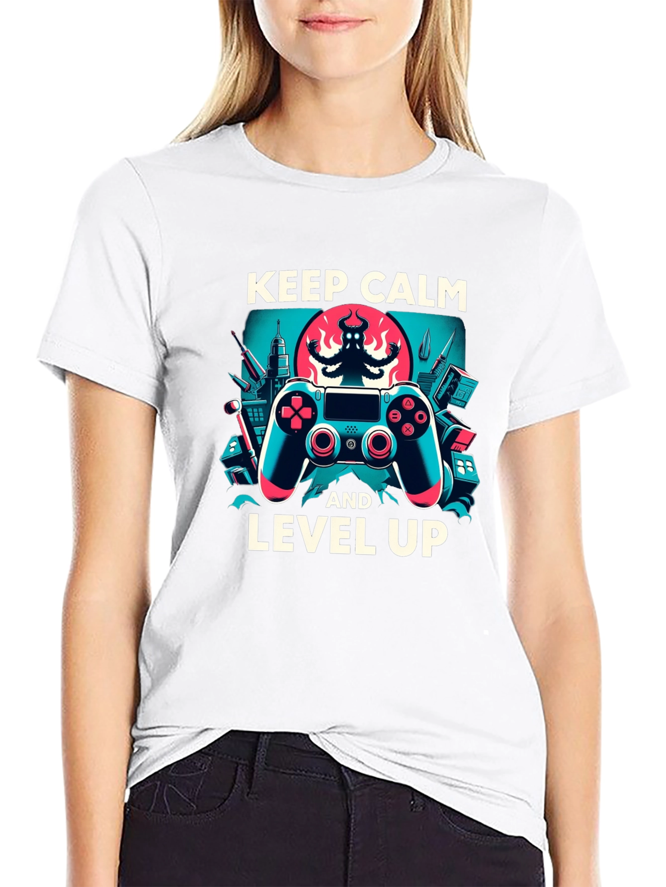 Keep Calm and Level Up Gaming T-Shirt