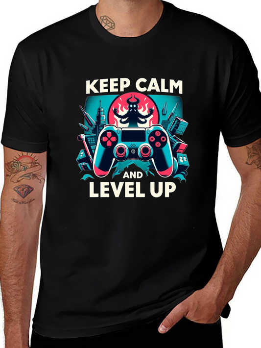 Keep Calm and Level Up Gaming T-Shirt
