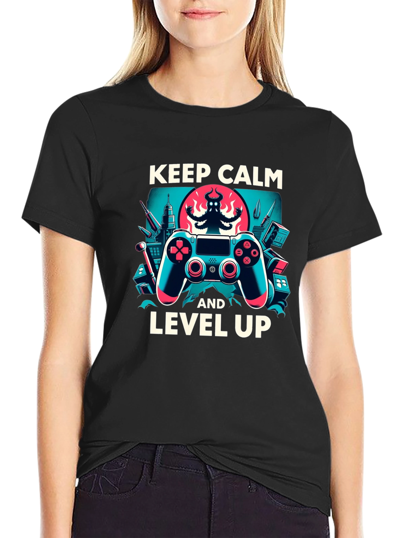Keep Calm and Level Up Gaming T-Shirt