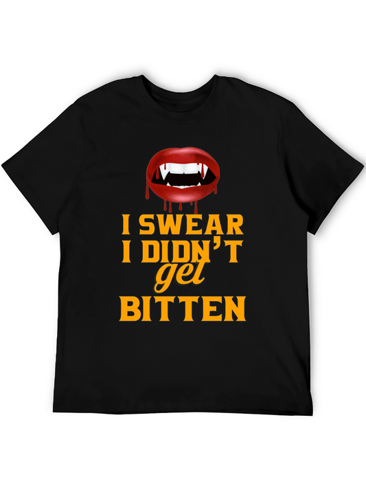 Vampire Bite Graphic T-Shirt - I Swear I Didnt Get Bitten