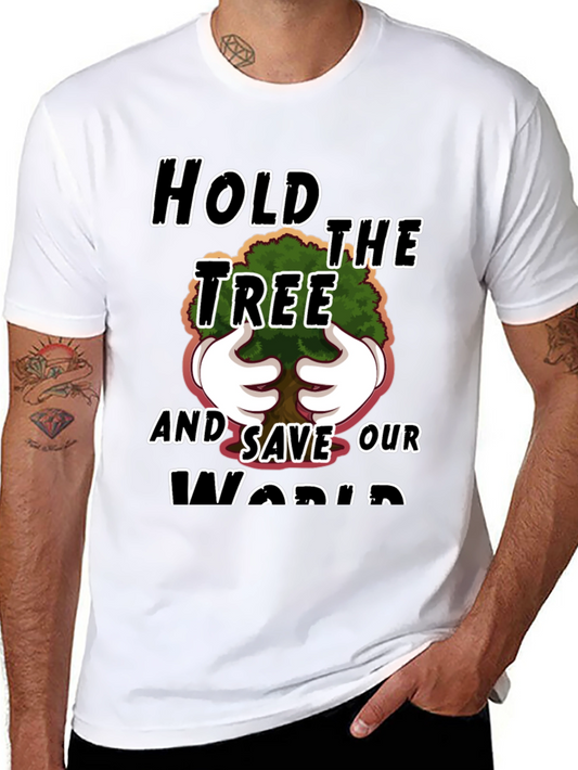 Hold the Tree Save the World Black Graphic Tee