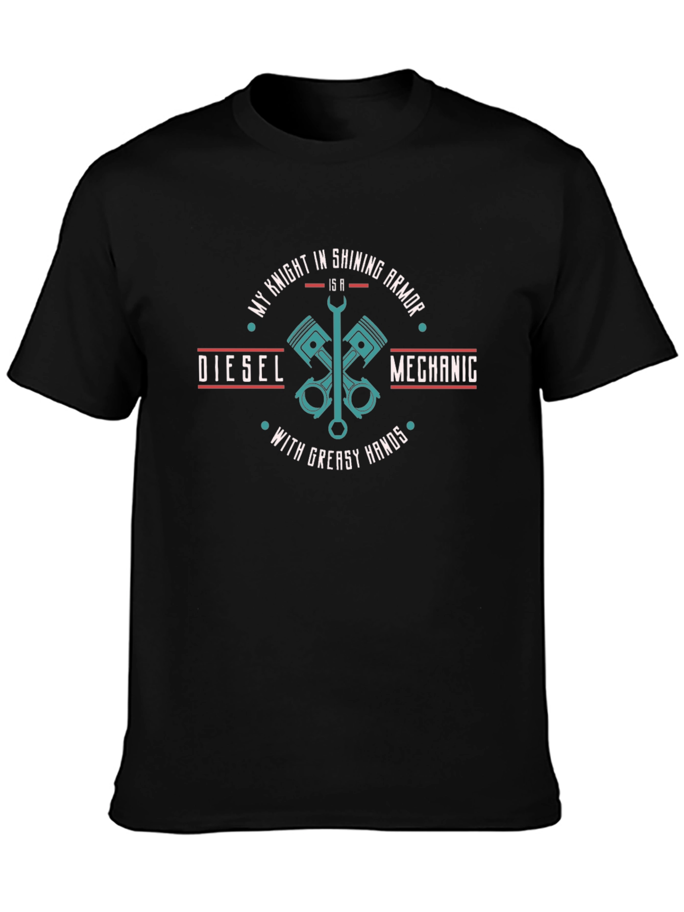 Diesel Mechanic T-Shirt: Knight in Shining Armor Design