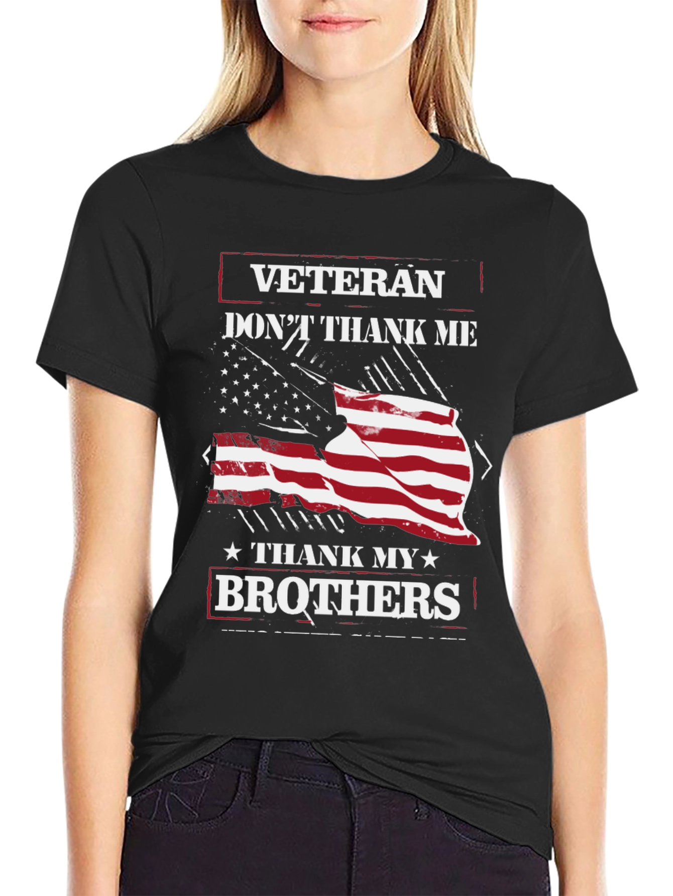 Veteran Brothers Graphic Tee - Patriotic USA Flag Design