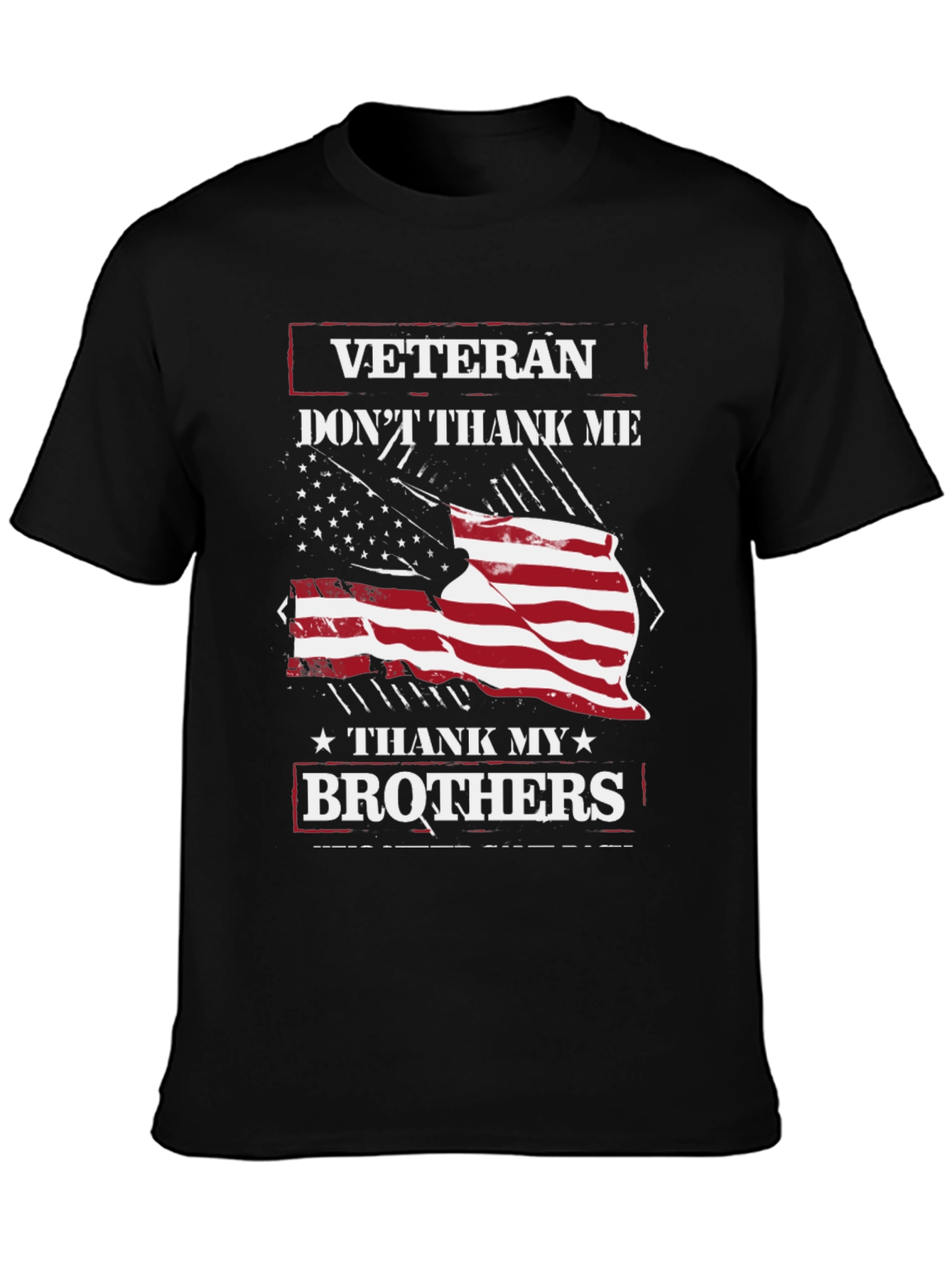 Veteran Brothers Graphic Tee - Patriotic USA Flag Design