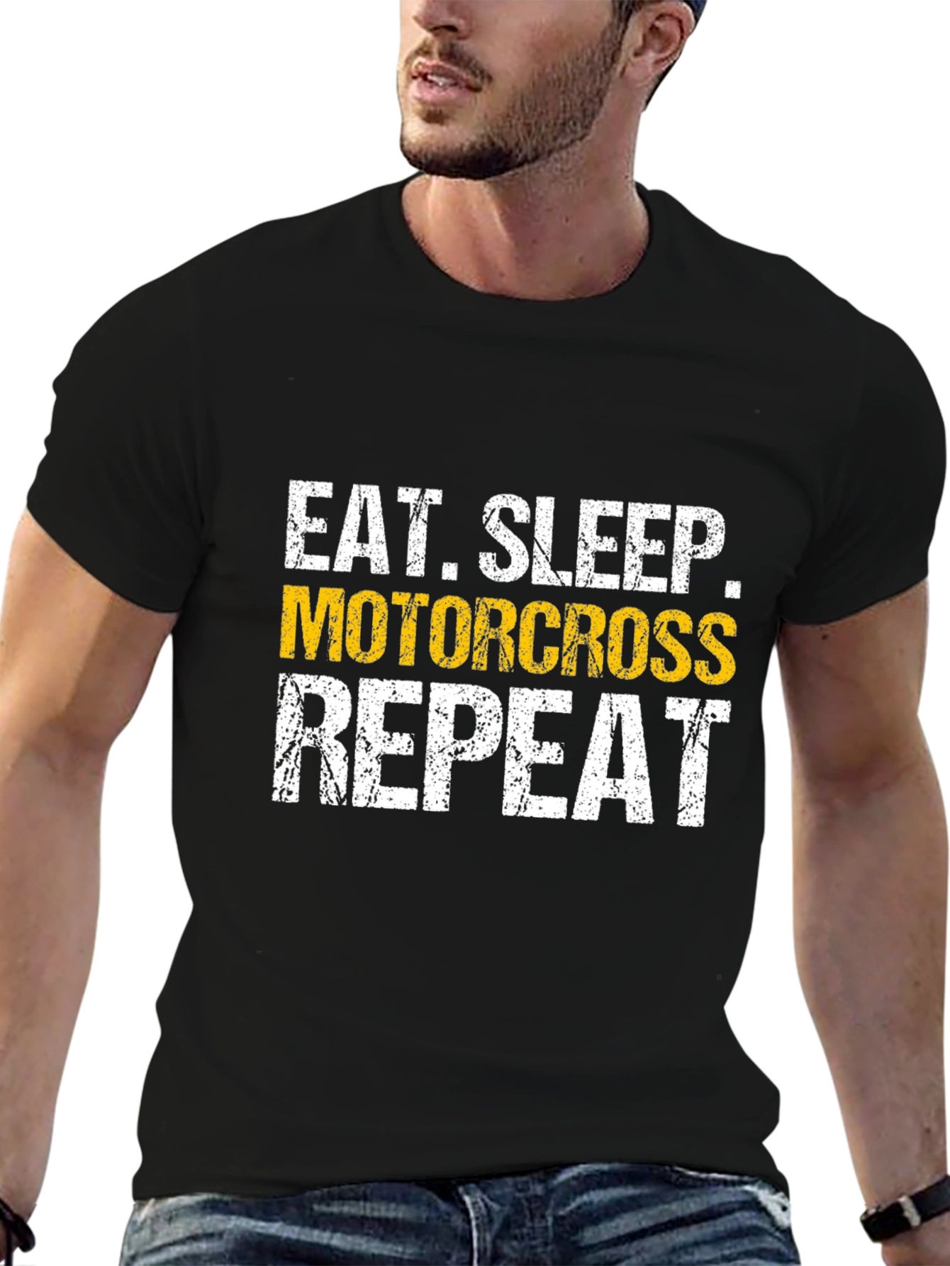 Eat Sleep Motocross Repeat Black T-Shirt
