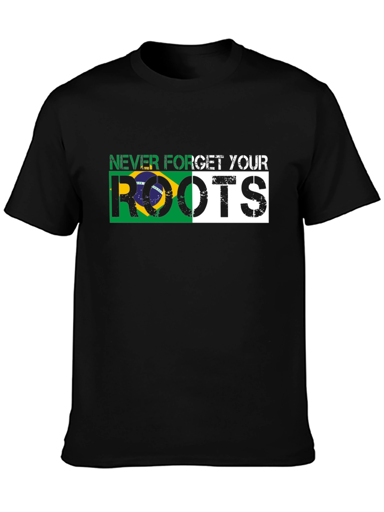 Never Forget Your Roots Brazil Flag T-Shirt