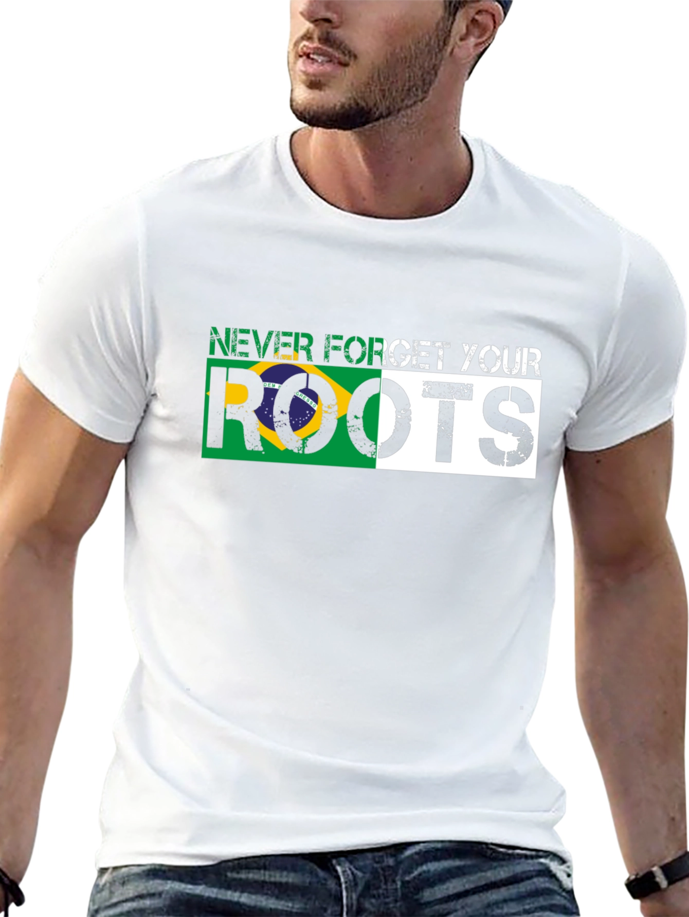 Never Forget Your Roots Brazil Flag T-Shirt