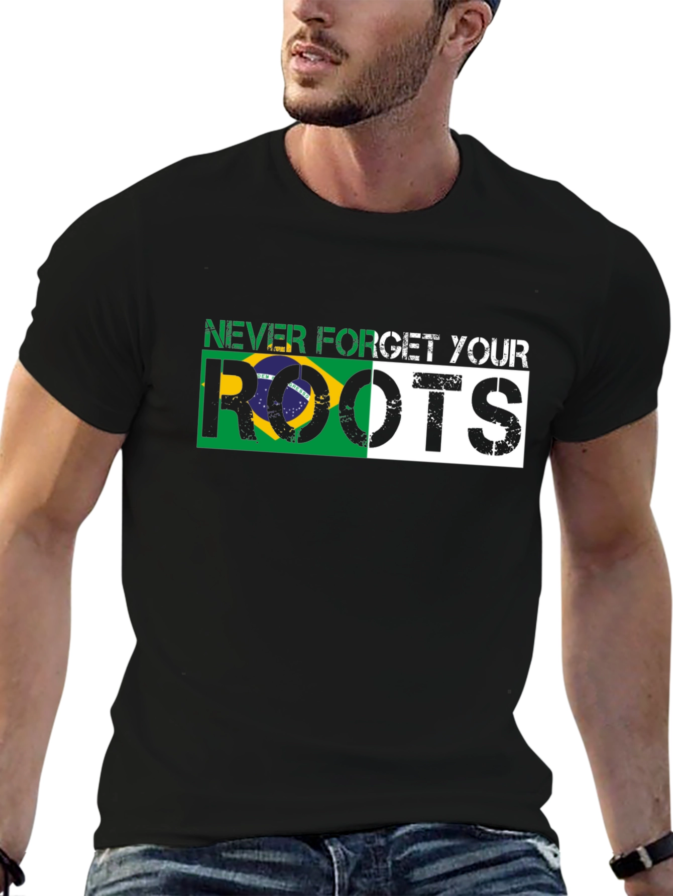 Never Forget Your Roots Brazil Flag T-Shirt