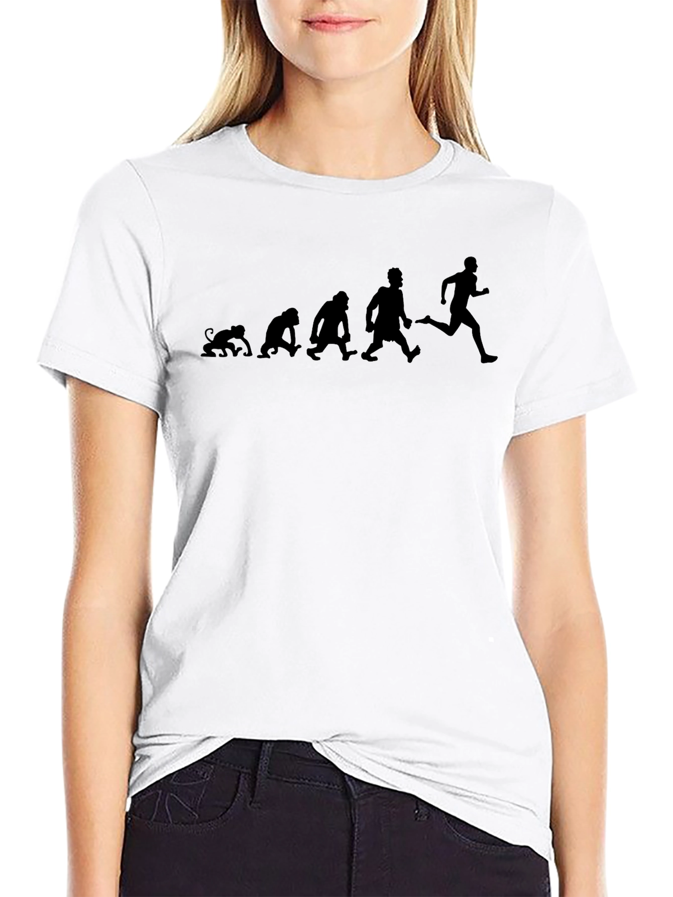 Evolution of Running Black T-Shirt