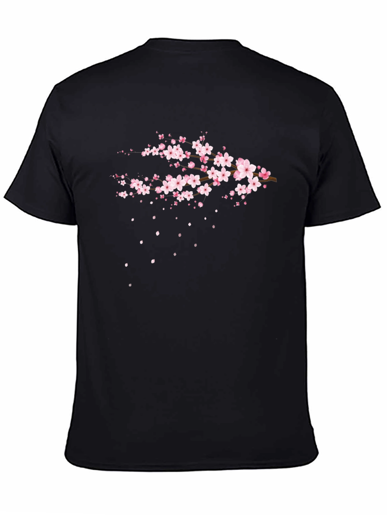 Sakura Blossom Graphic T-Shirt - Stylish Black Tee