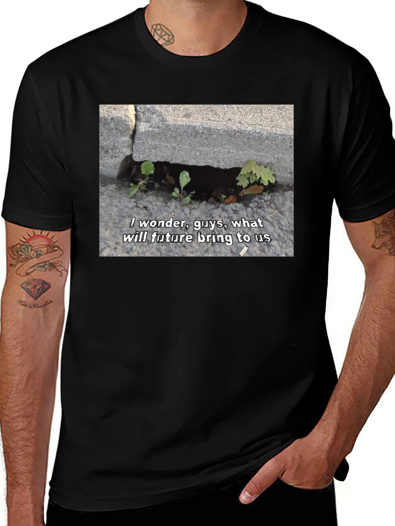 I Wonder Guys Graphic T-Shirt - Black