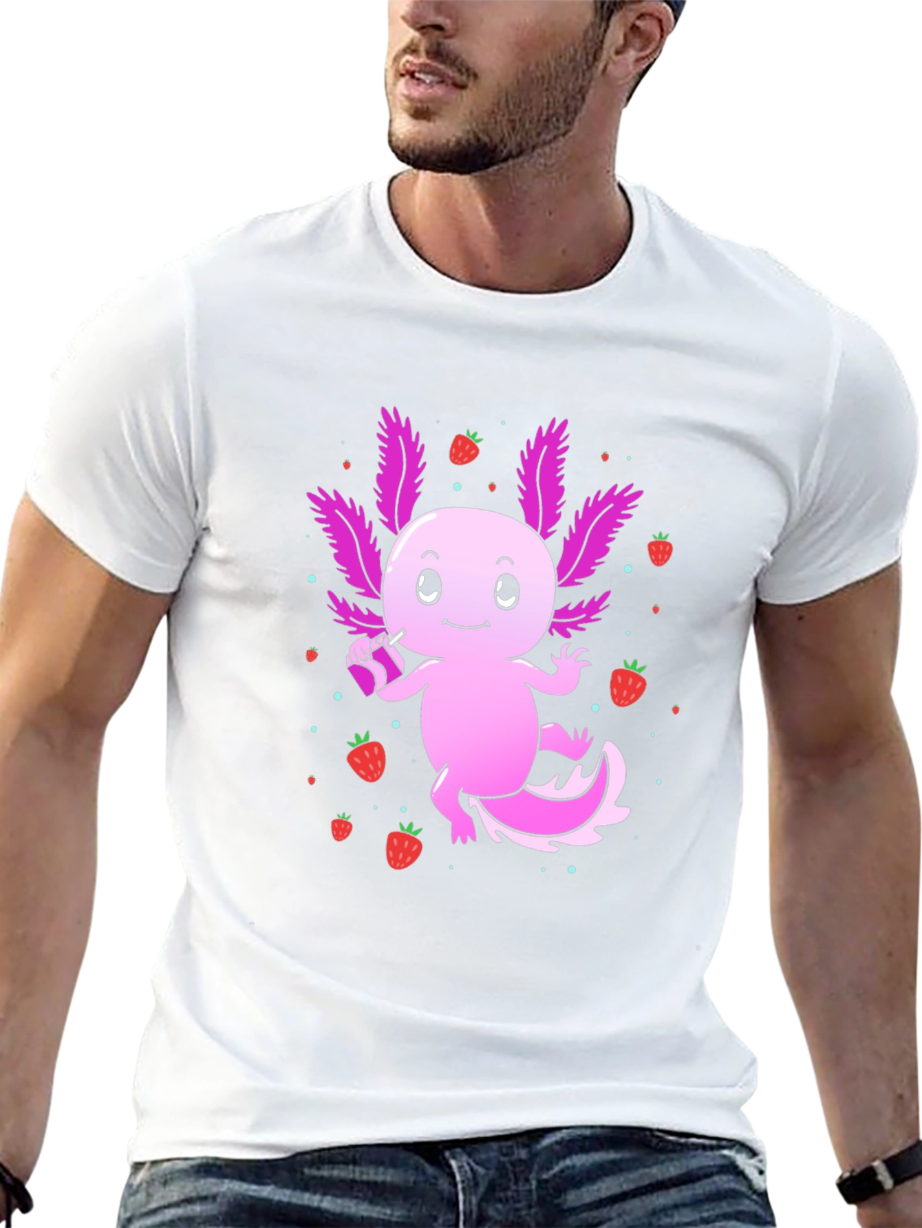 Axolotl Strawberry Drink T-Shirt