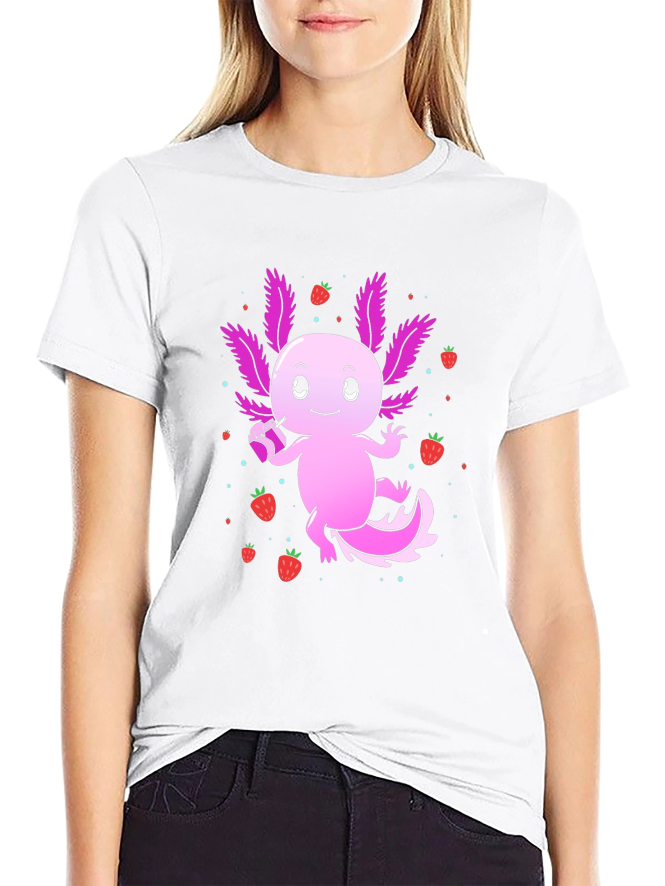 Axolotl Strawberry Drink T-Shirt