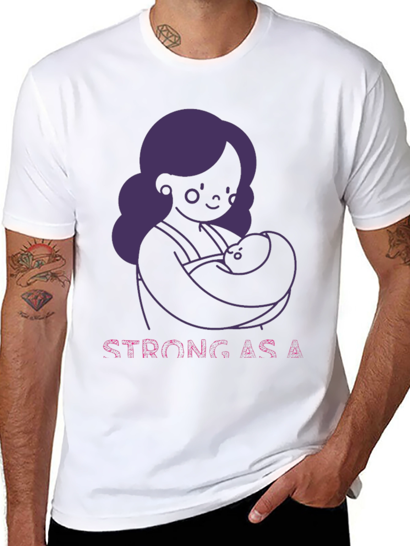 Strong As A Mother T-Shirt - Breastfeeding Support