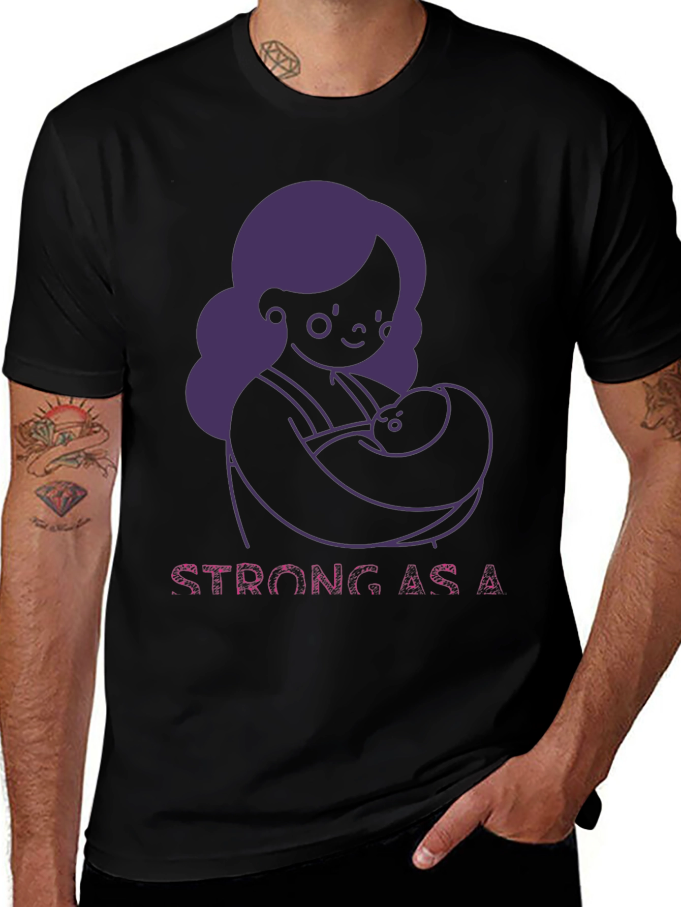 Strong As A Mother T-Shirt - Breastfeeding Support