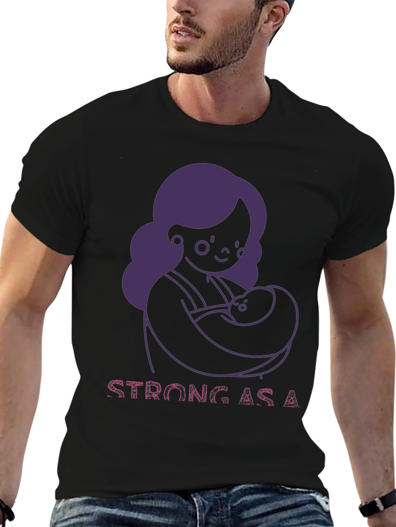 Strong As A Mother T-Shirt - Breastfeeding Support