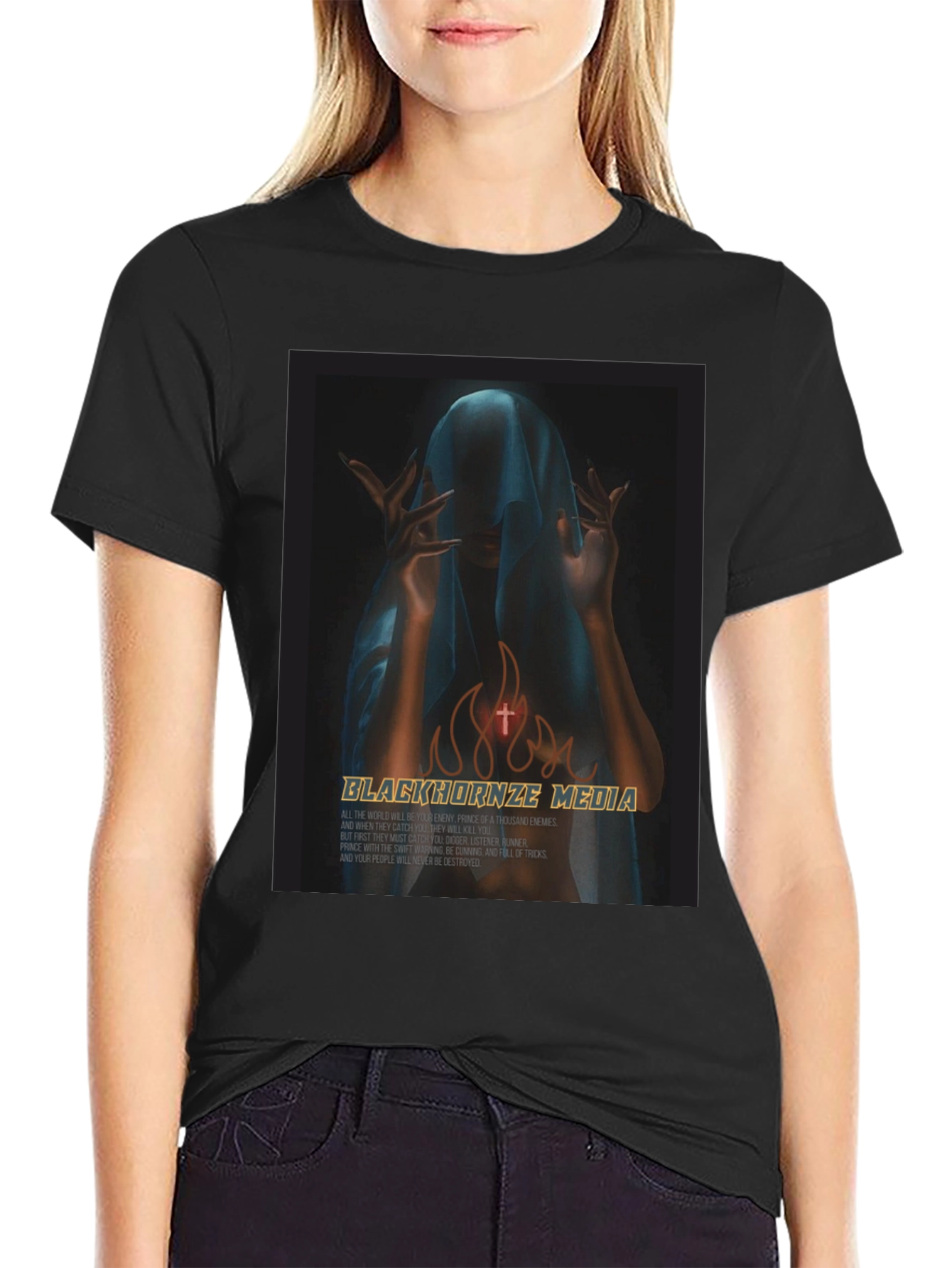 Black Graphic Tee - Blackhornze Media Print