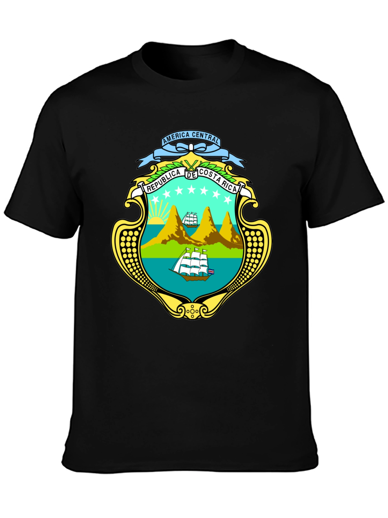 Costa Rica Emblem Black T-Shirt