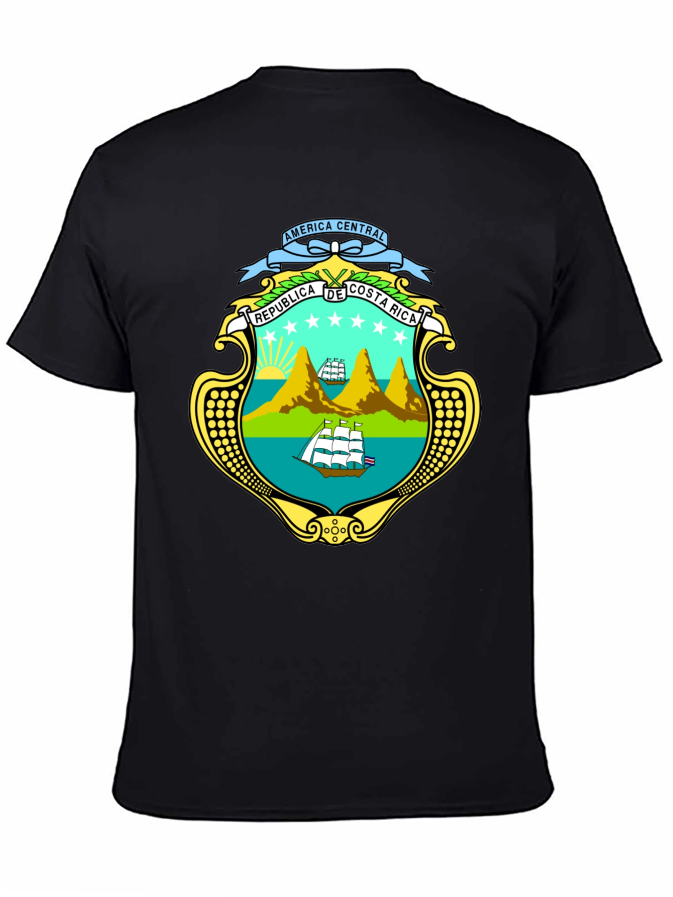 Costa Rica Emblem Black T-Shirt