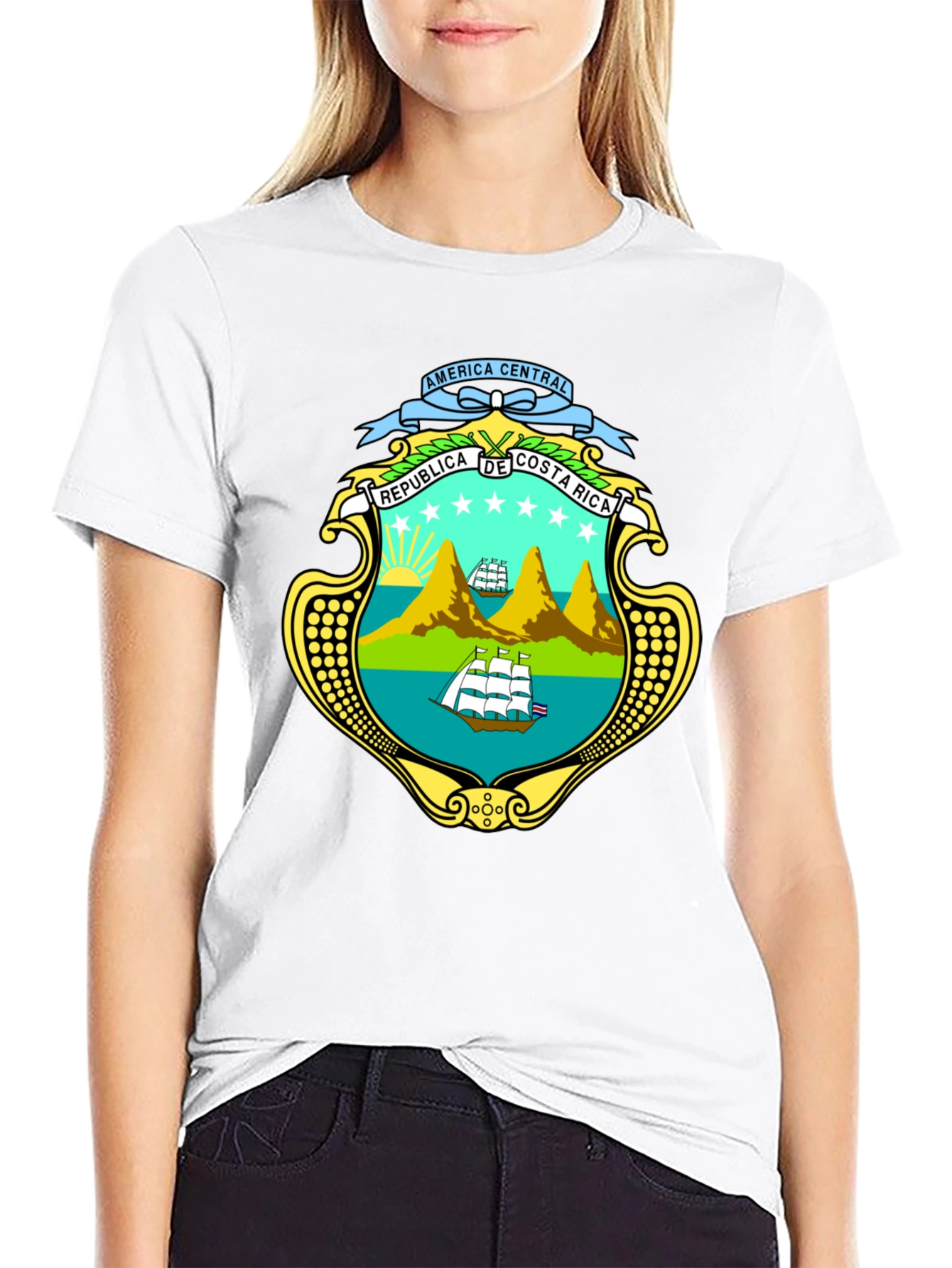 Costa Rica Emblem Black T-Shirt