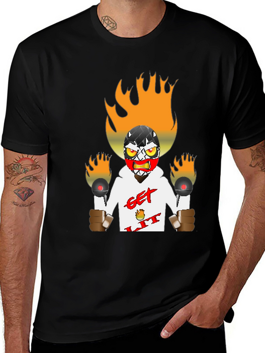Fiery Get Lit Graphic Tee - Bold Design