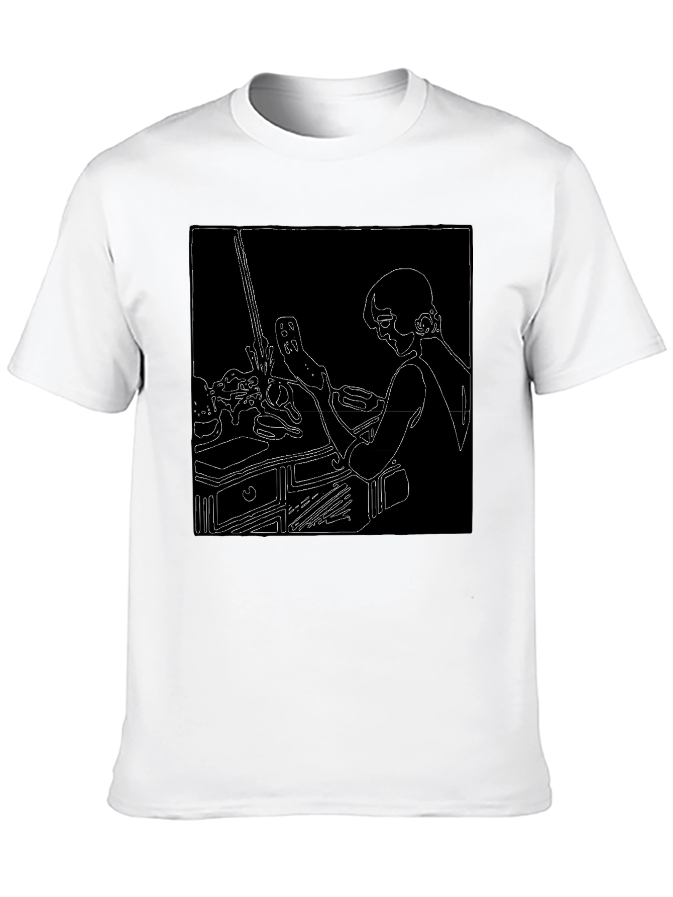 Abstract Line Art Graphic T-Shirt