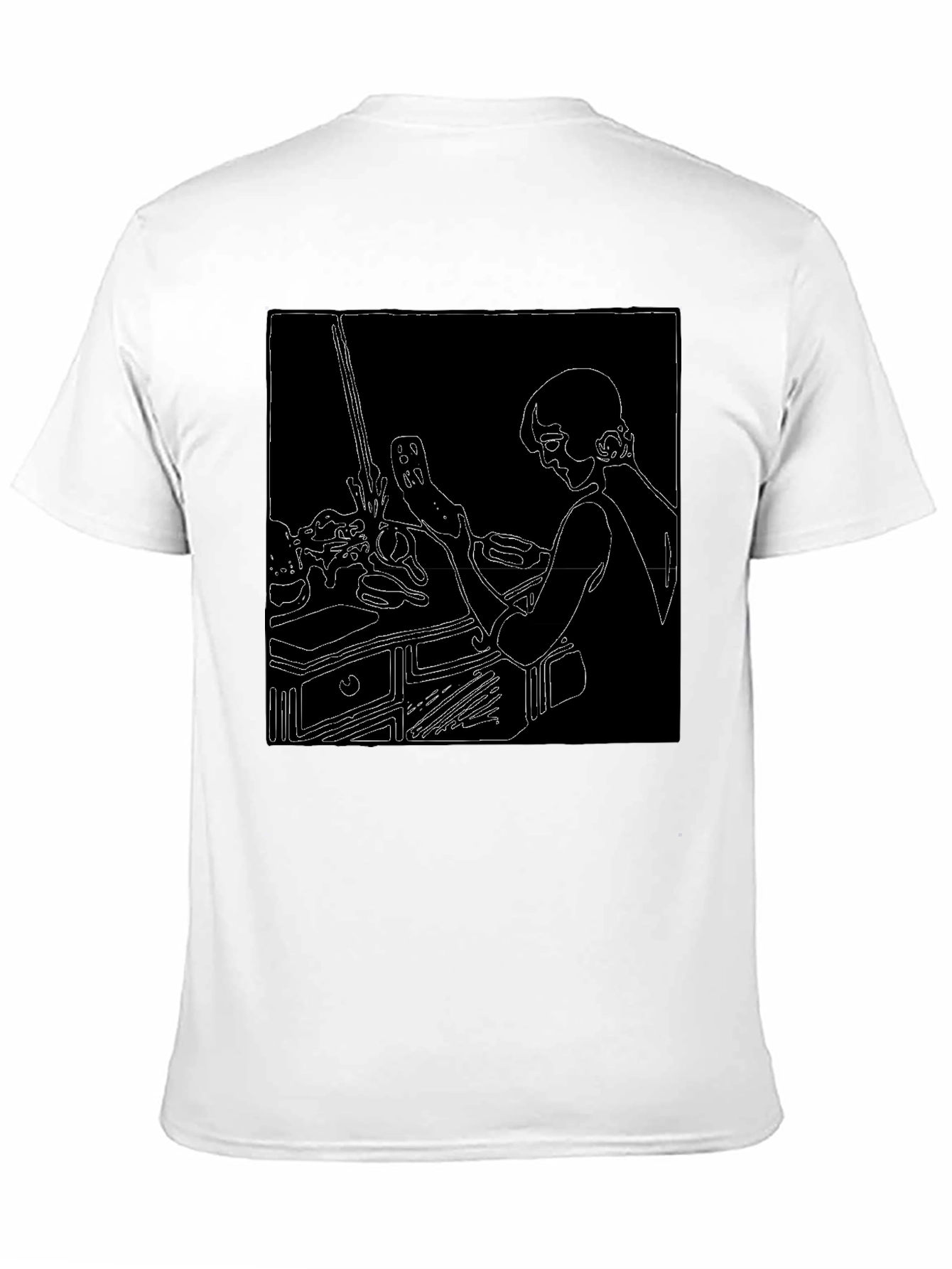 Abstract Line Art Graphic T-Shirt