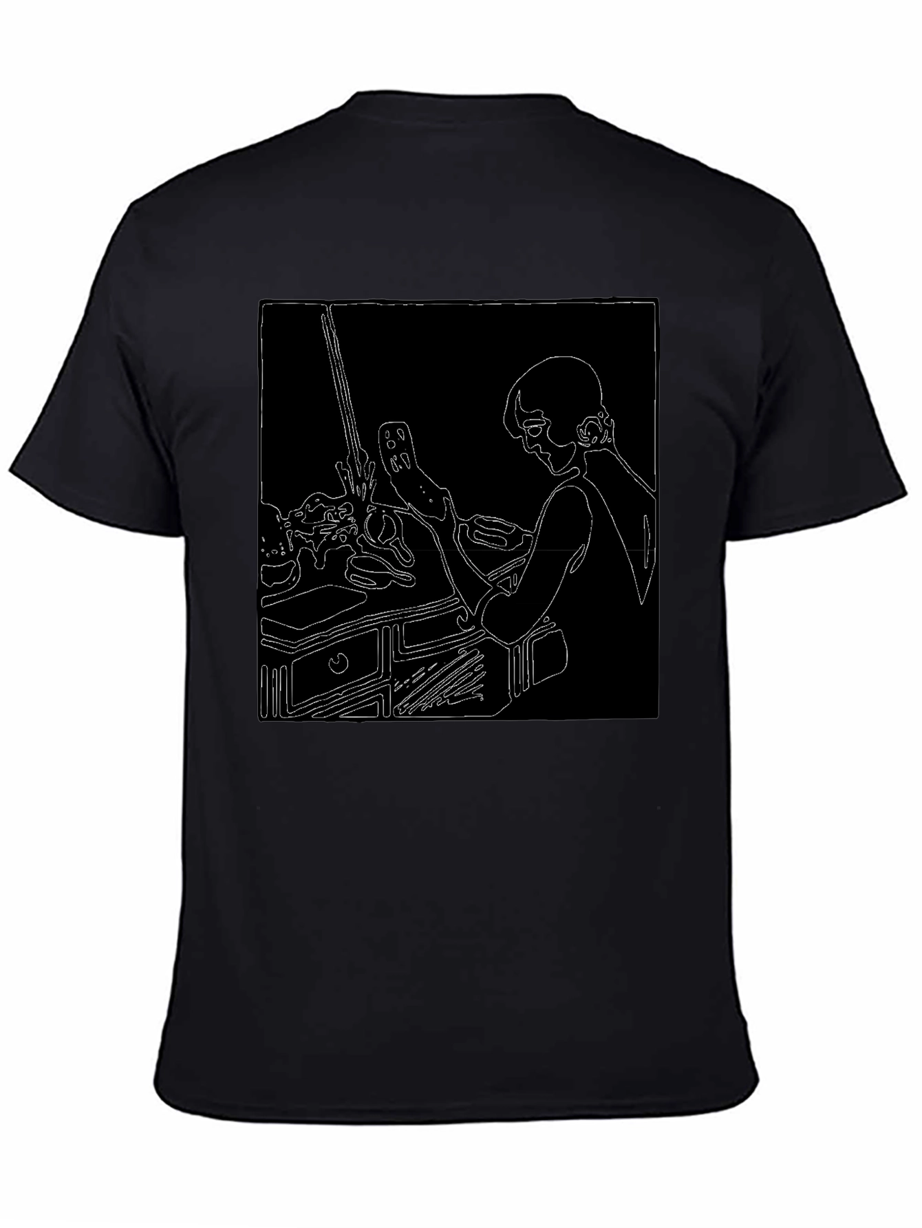 Abstract Line Art Graphic T-Shirt