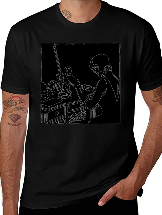 Abstract Line Art Graphic T-Shirt