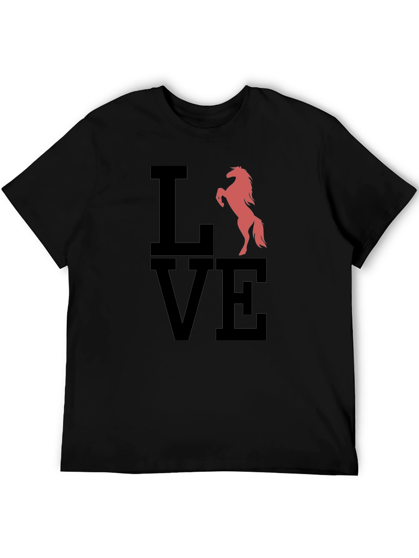 Love Horse Graphic Tee - Mens Black T-Shirt