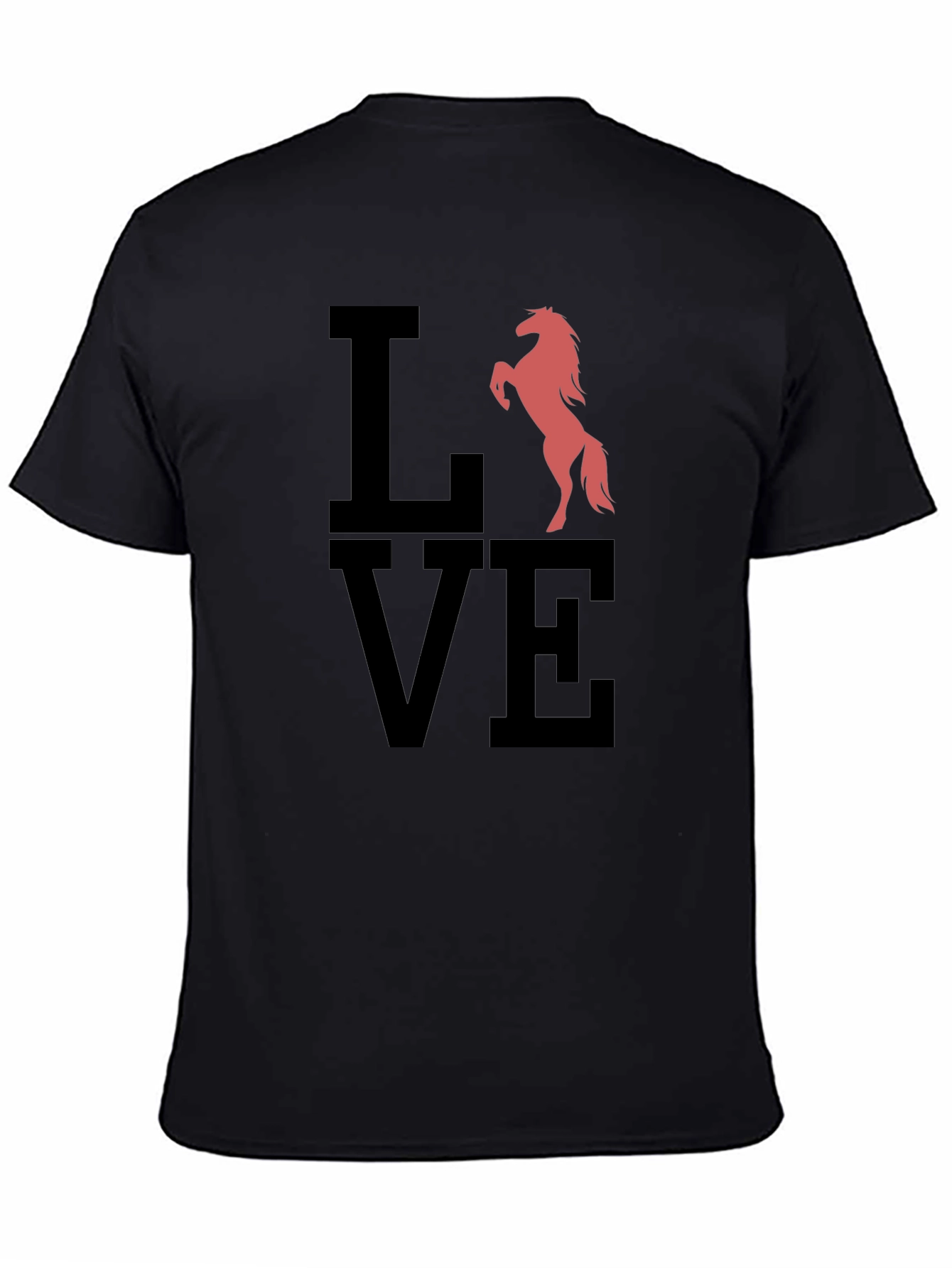 Love Horse Graphic Tee - Mens Black T-Shirt
