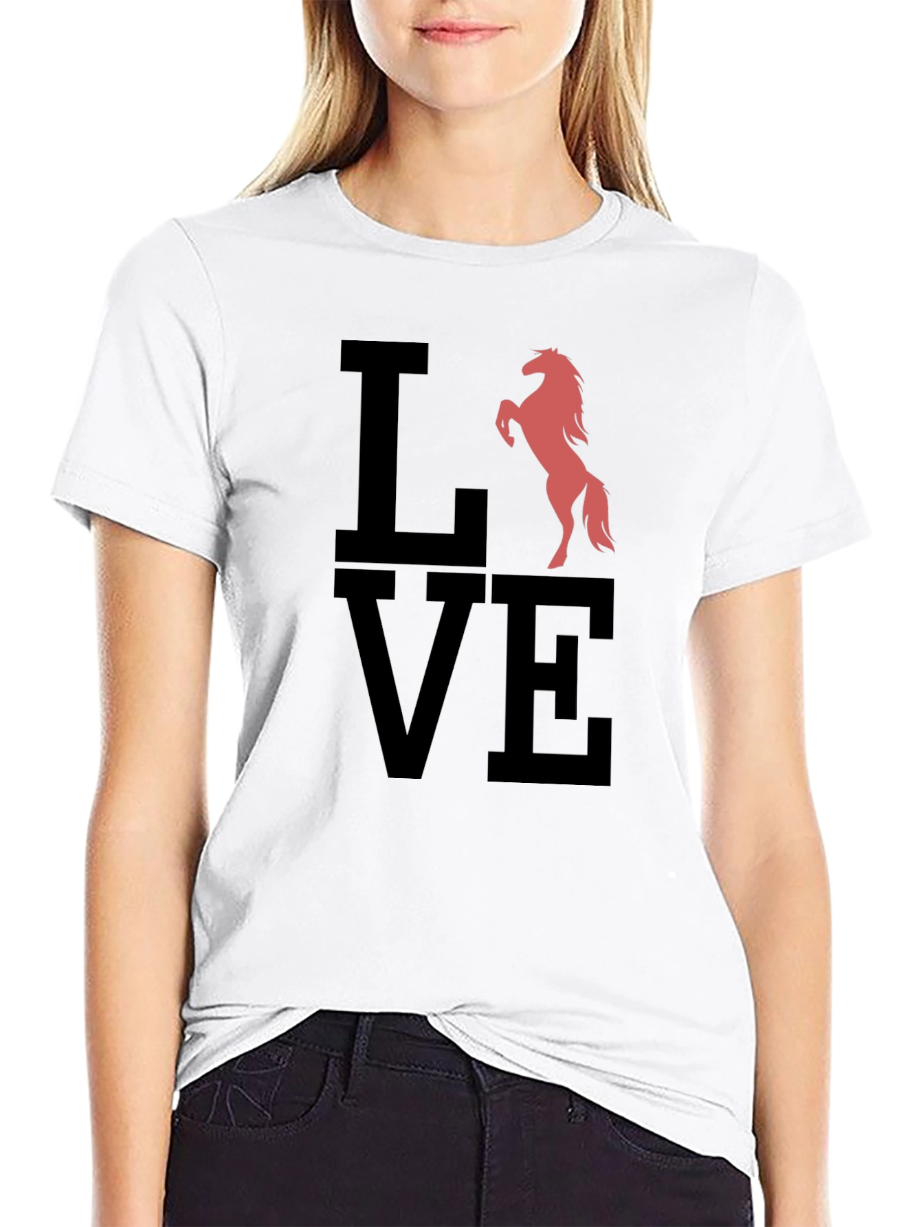 Love Horse Graphic Tee - Mens Black T-Shirt