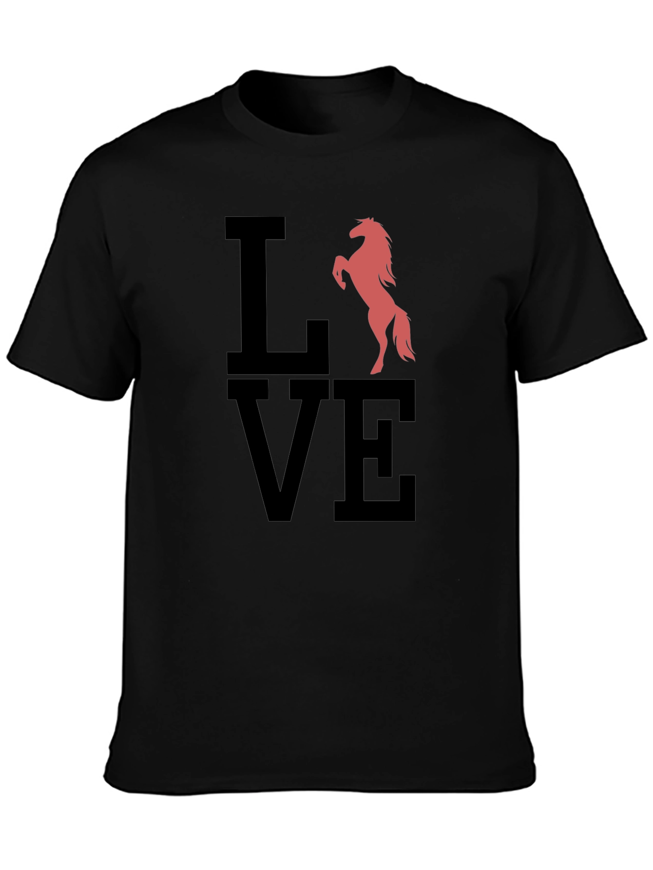 Love Horse Graphic Tee - Mens Black T-Shirt