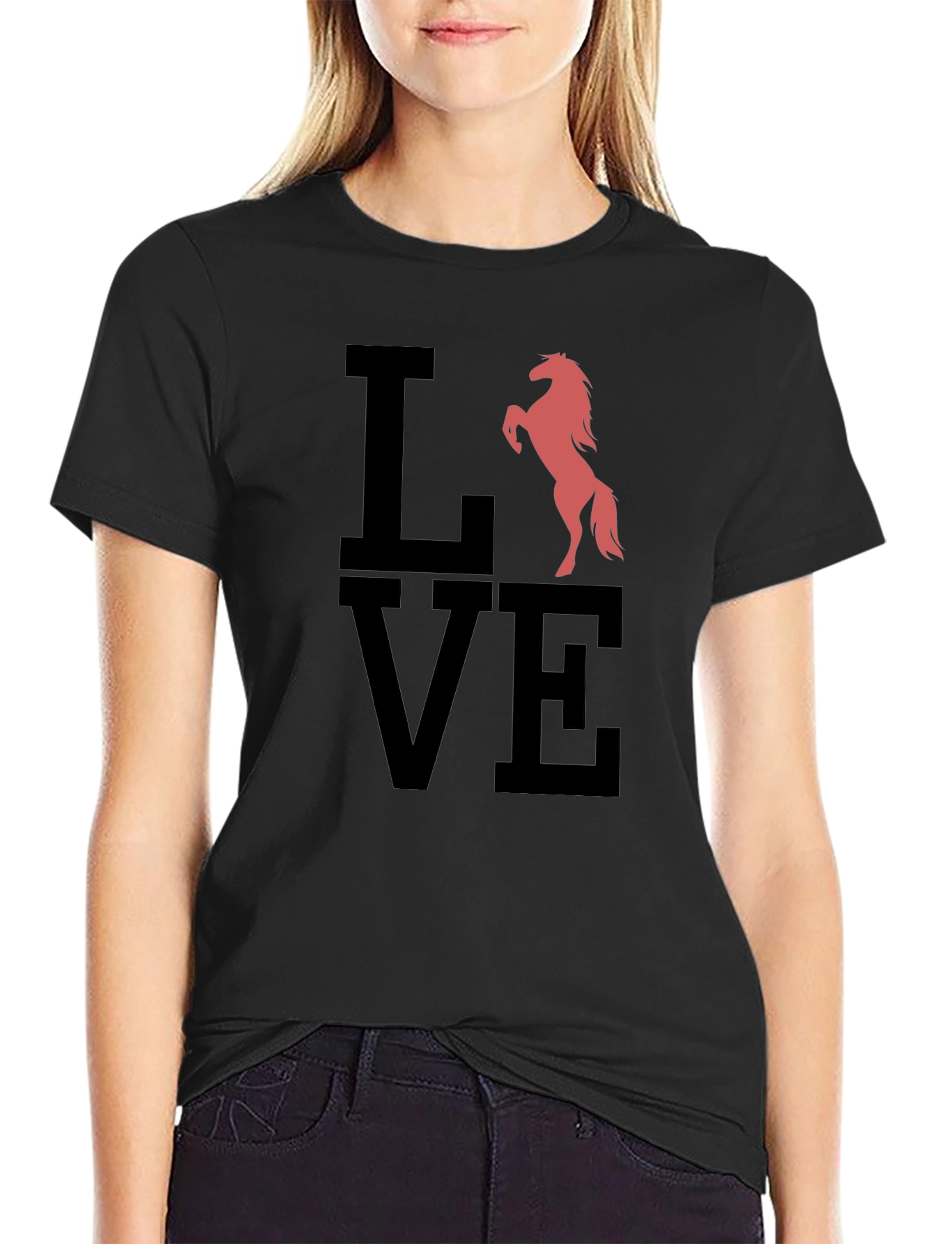 Love Horse Graphic Tee - Mens Black T-Shirt