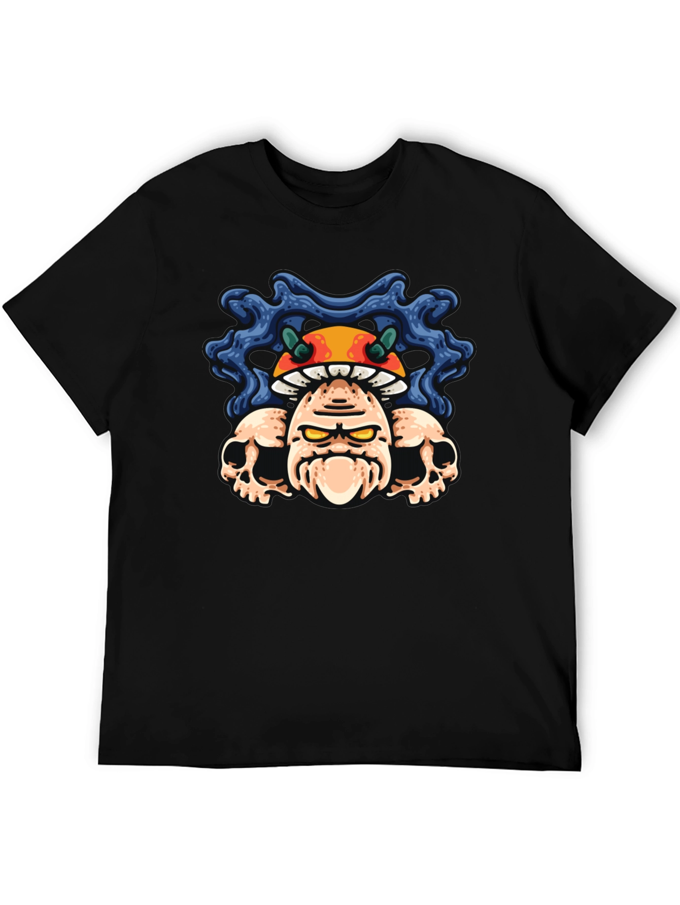 Mushroom Skull Graphic Tee - Unisex Black T-Shirt