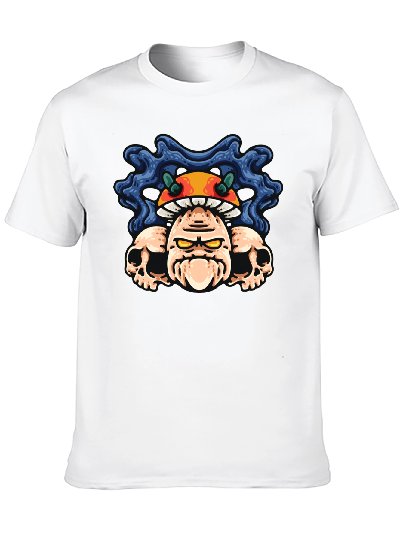 Mushroom Skull Graphic Tee - Unisex Black T-Shirt